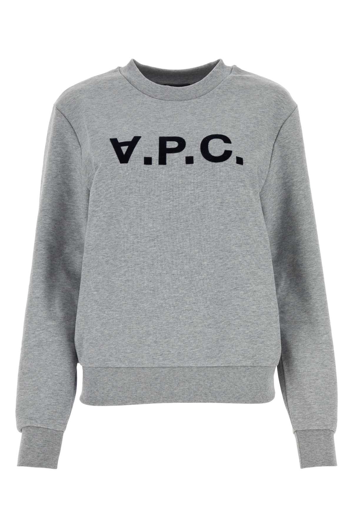 APC MELANGE GREY COTTON SWEATSHIRT