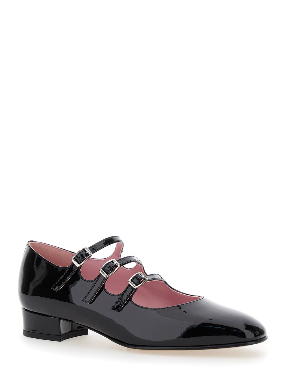 Shop Carel Kina Black Mary Janes With Straps And Block Heel In Patent Leather Woman