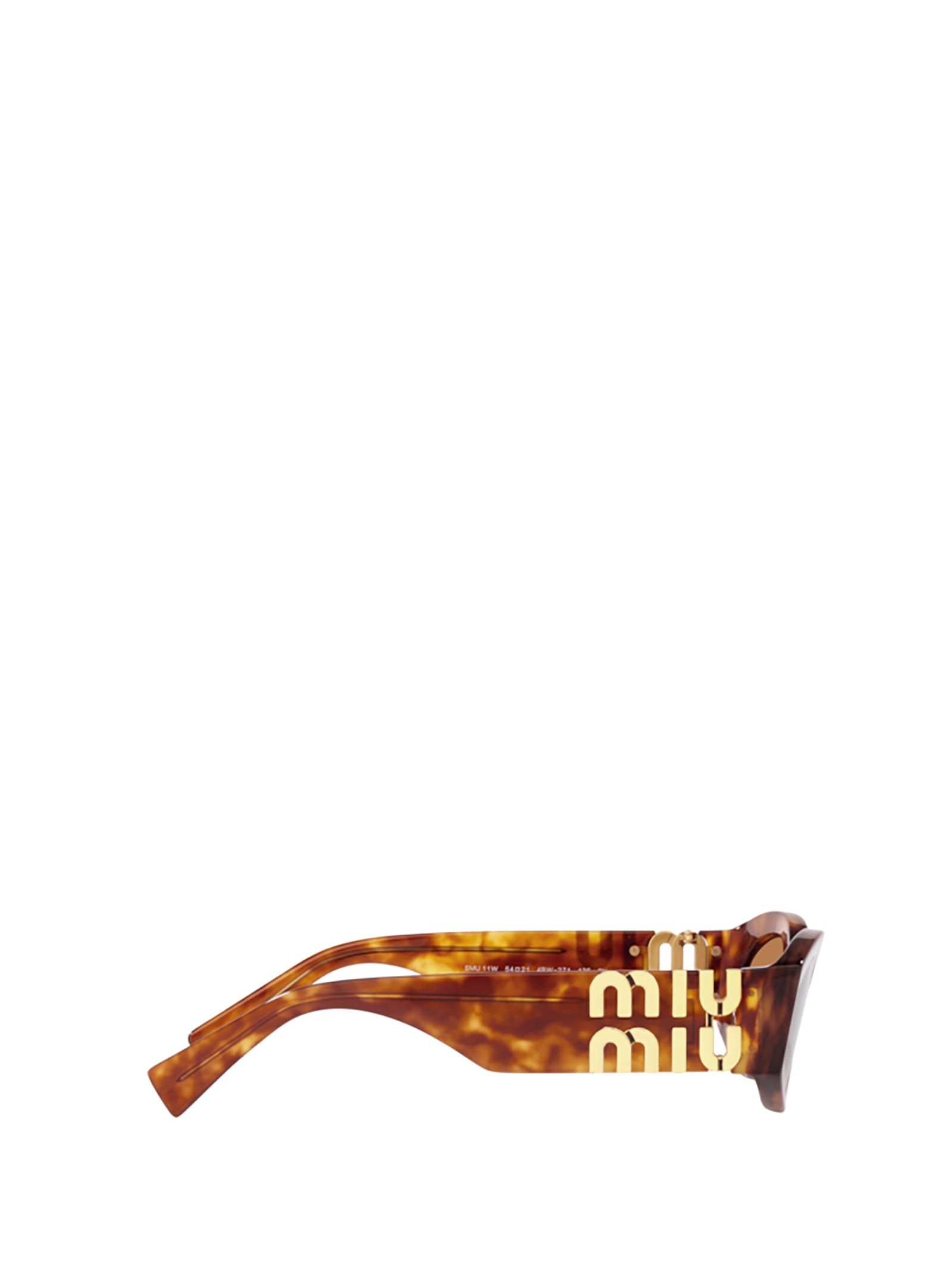 Shop Miu Miu Mu 11ws Havana Sunglasses