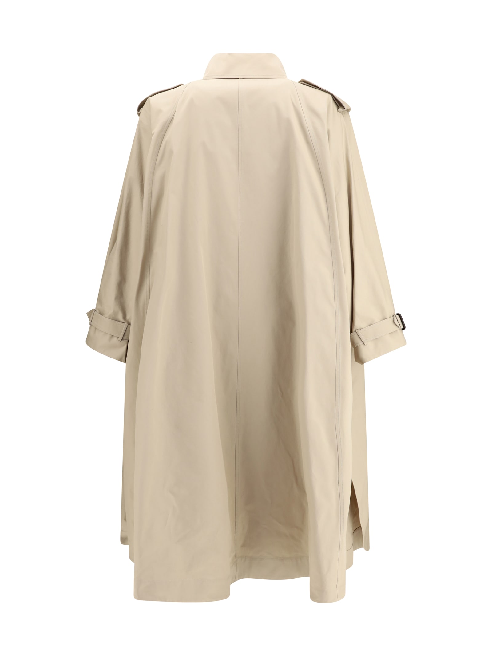 Saint Laurent Single-breasted Trench Coat Featuring Storm Flap In Neutral