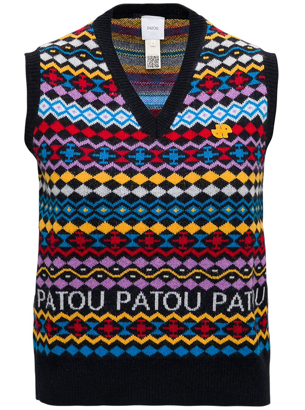 Patou Wool And Cashmere Jacquard Vest