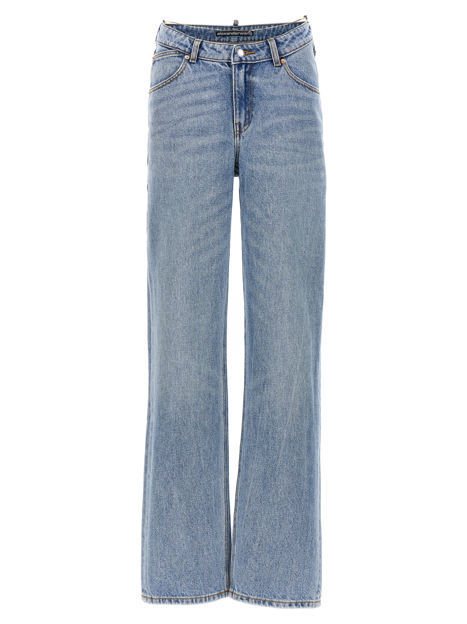 Shop Alexander Wang V Front Jeans In 471a Vintage Faded Indigo