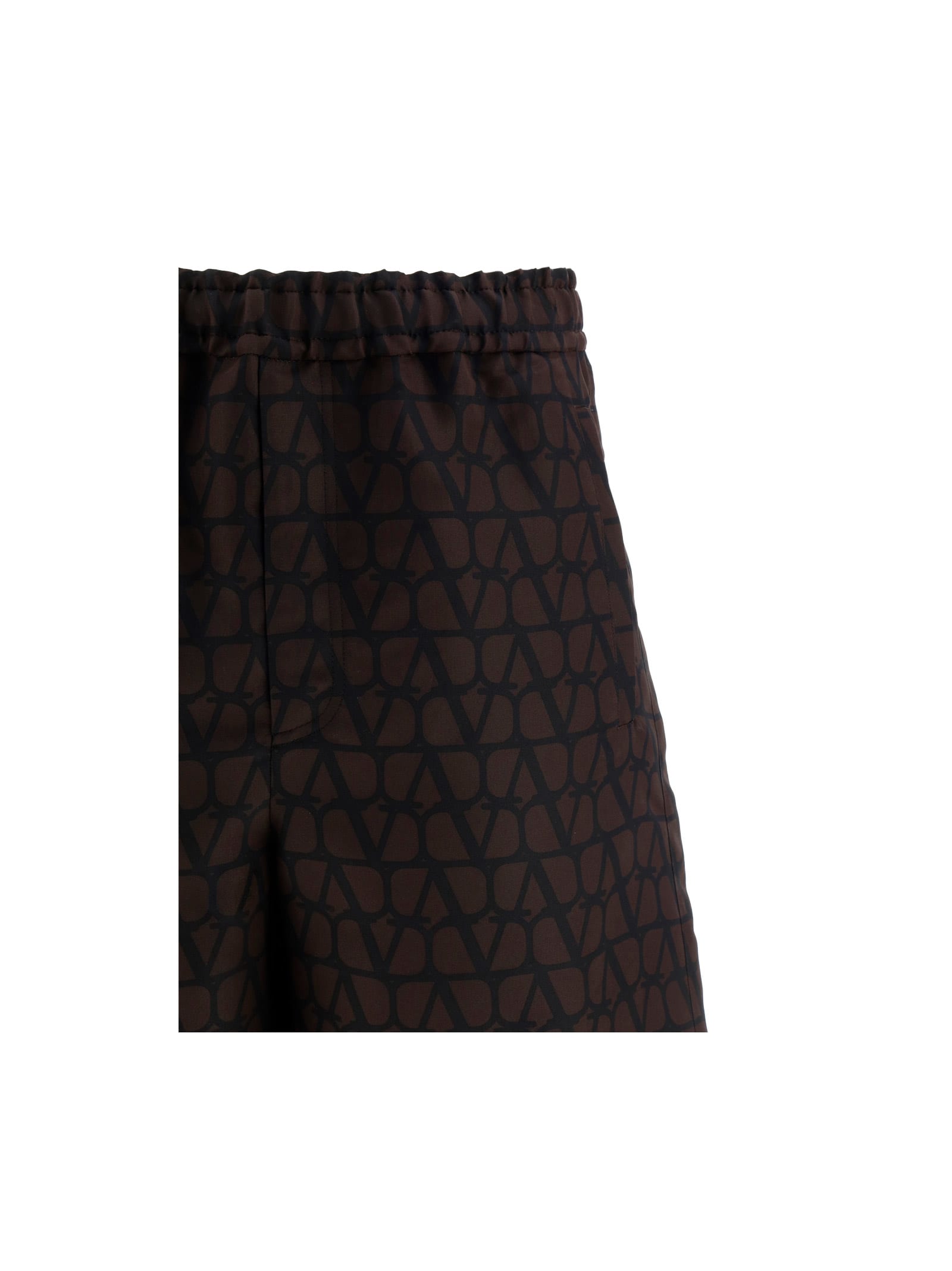 Shop Valentino Shorts In St. Toile Iconograph Ebano/ner