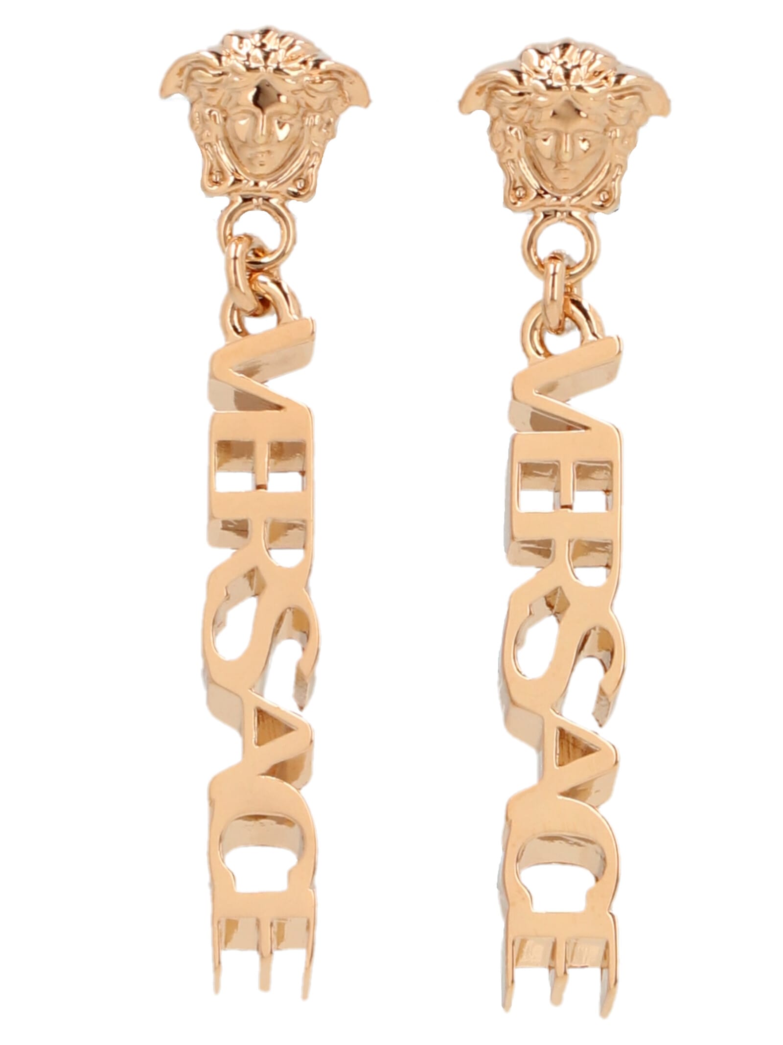 Shop Versace Pendant Earrings In Gold