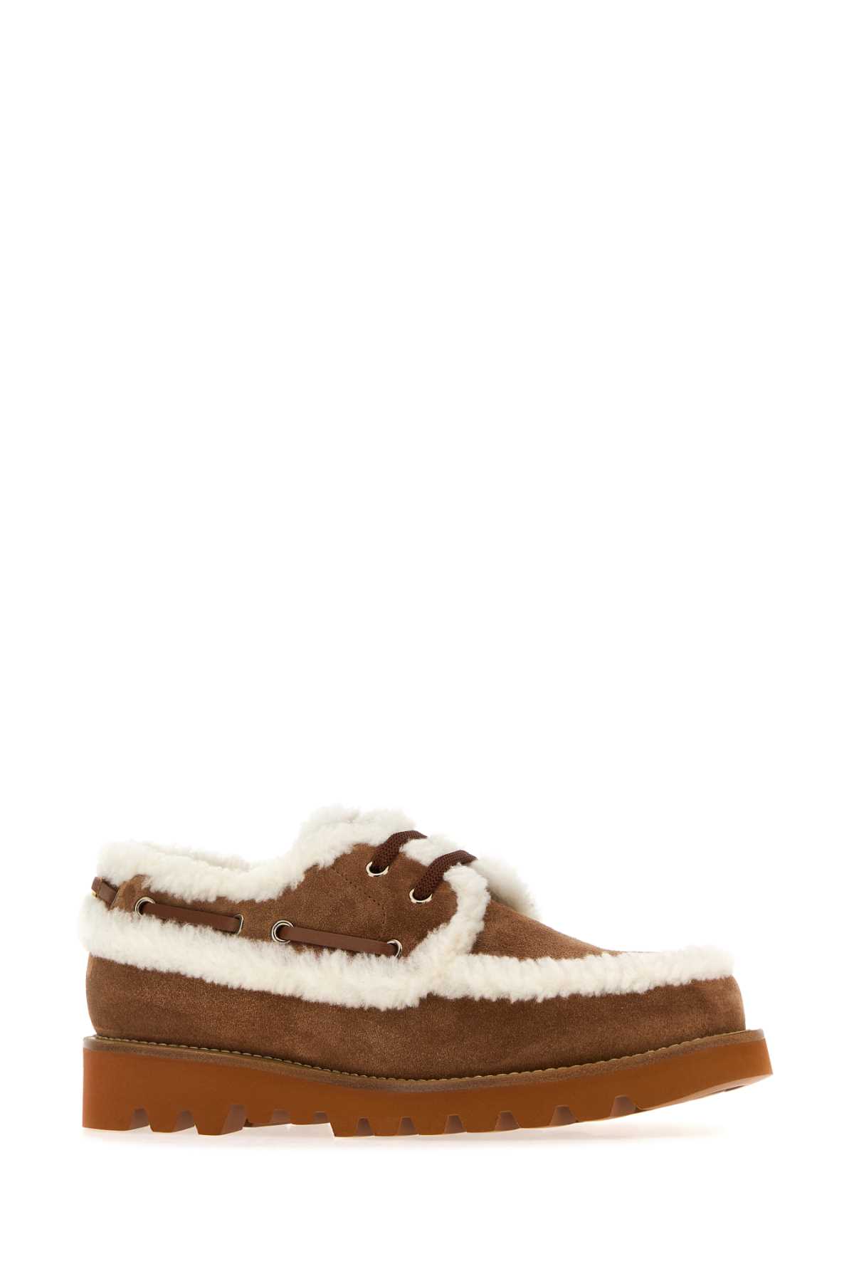 Valentino Slip-on Lace-up Flat Shoes In Brown