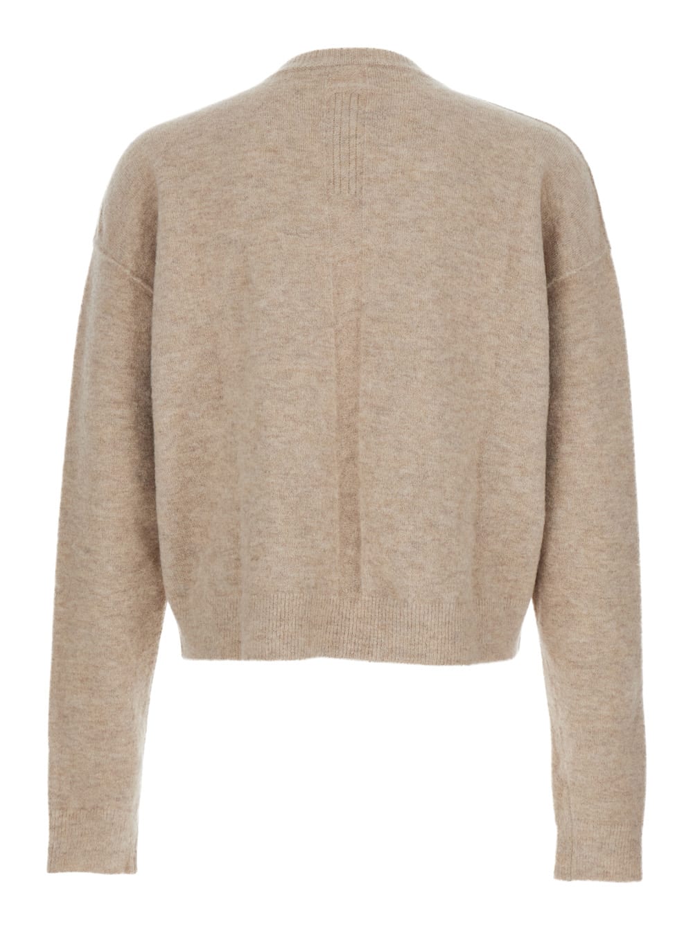 Rick Owens V-neck Long-sleeved Sweater In Neutral