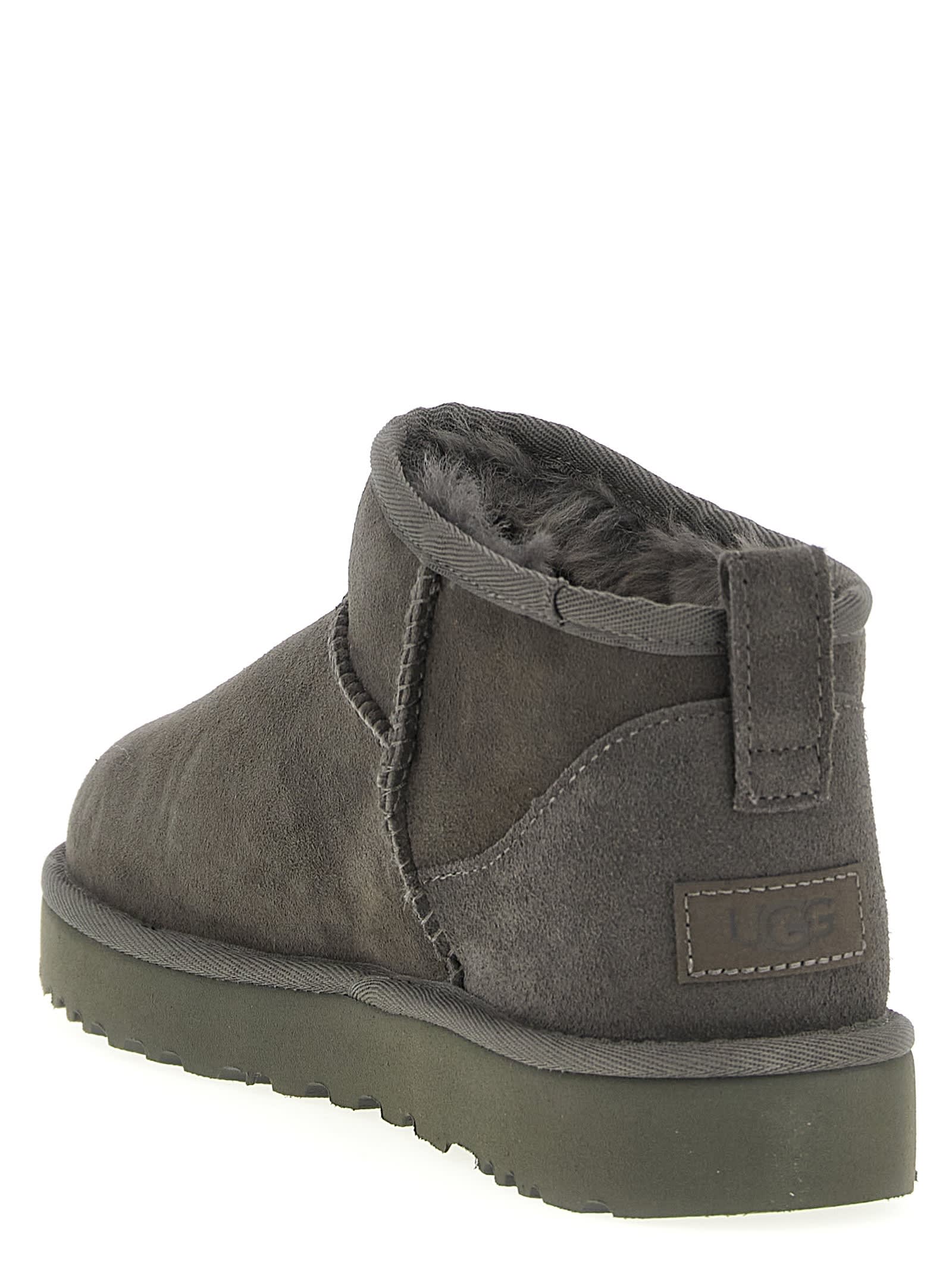 Ugg Classic Ultra Mini Ankle Boots In Gray
