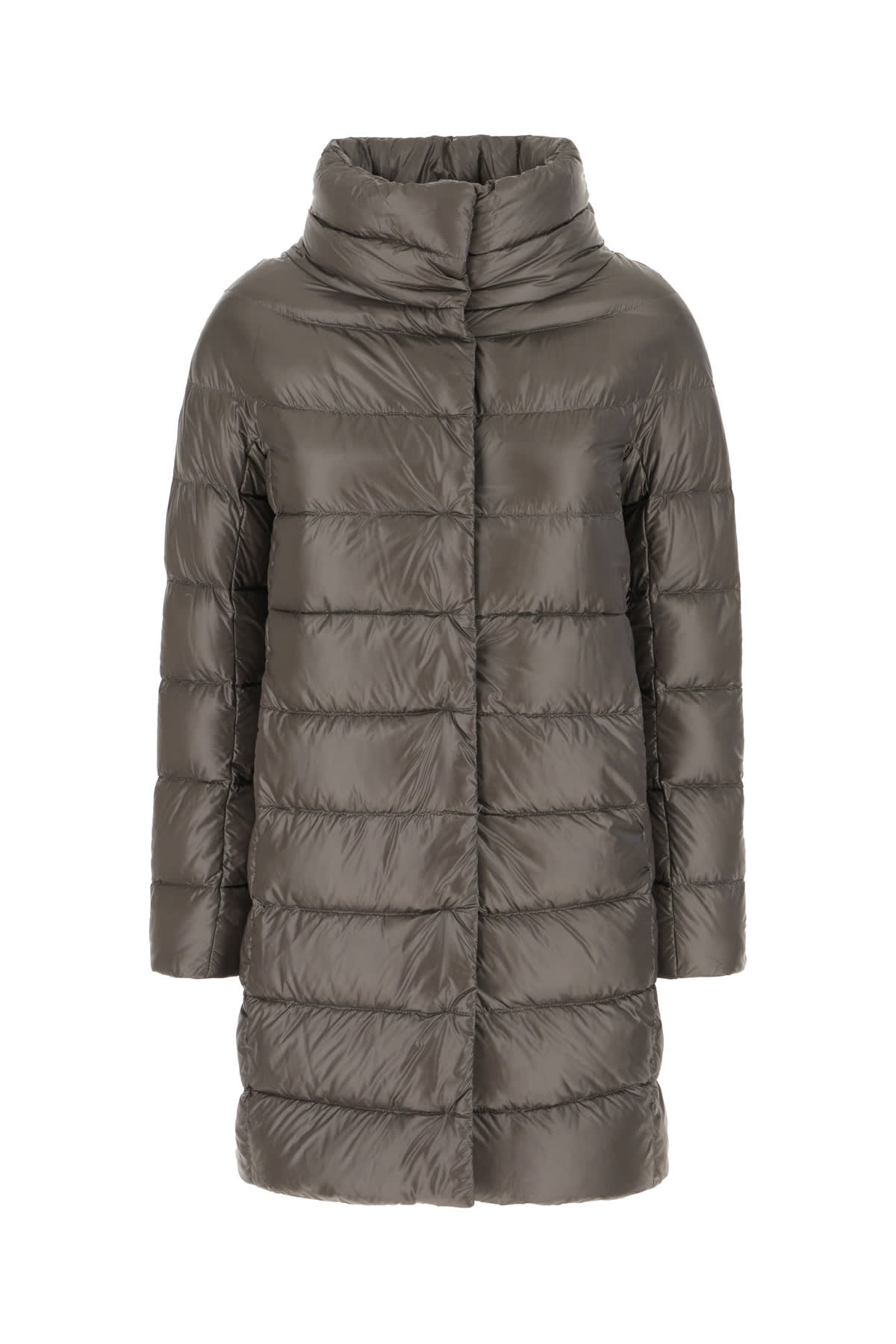 Herno Dove Grey Nylon Down Jacket In Brown