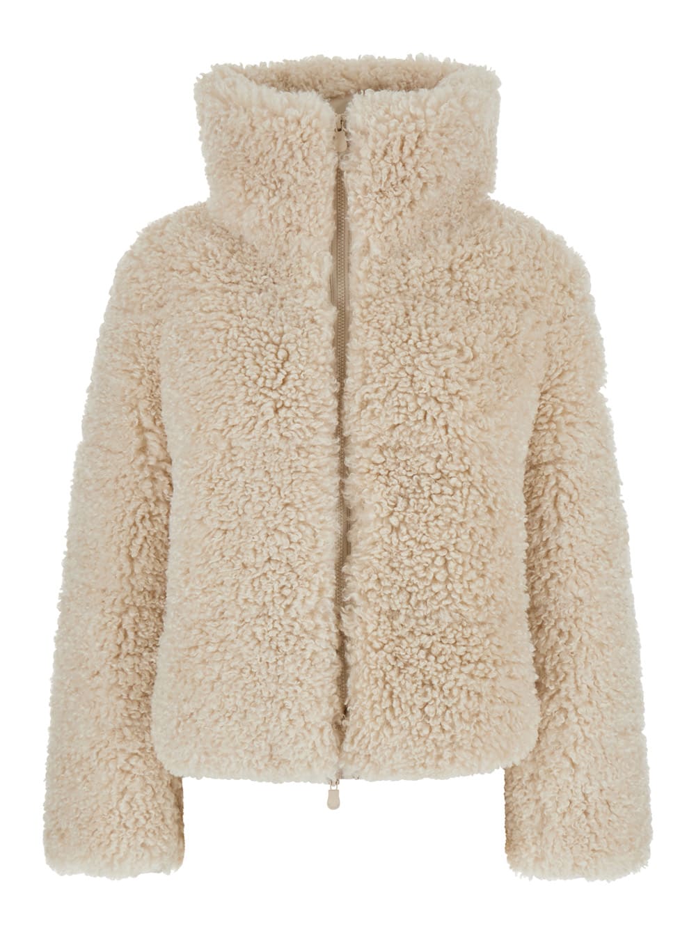 kennie Beige Down Jacket With Maxi Collar In Polyester Woman