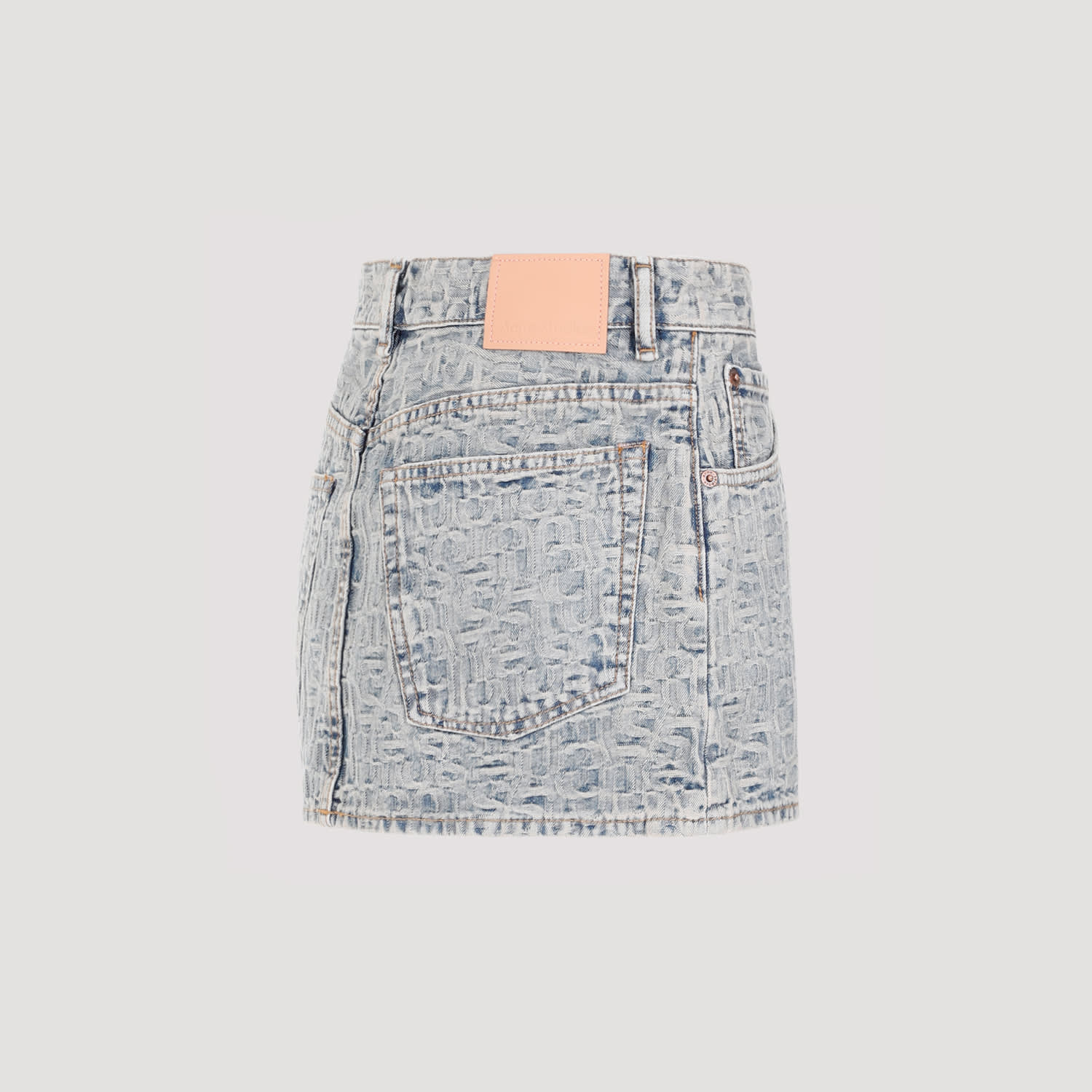 Shop Acne Studios Denim Skirt In Buf Blue Beige