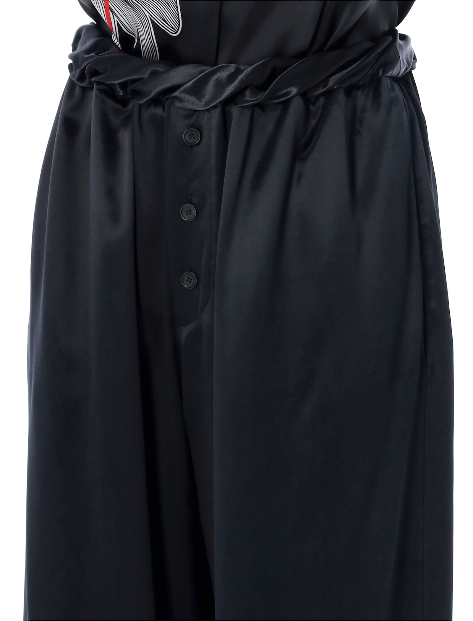 Ferragamo Satin Pijama Pants In Black