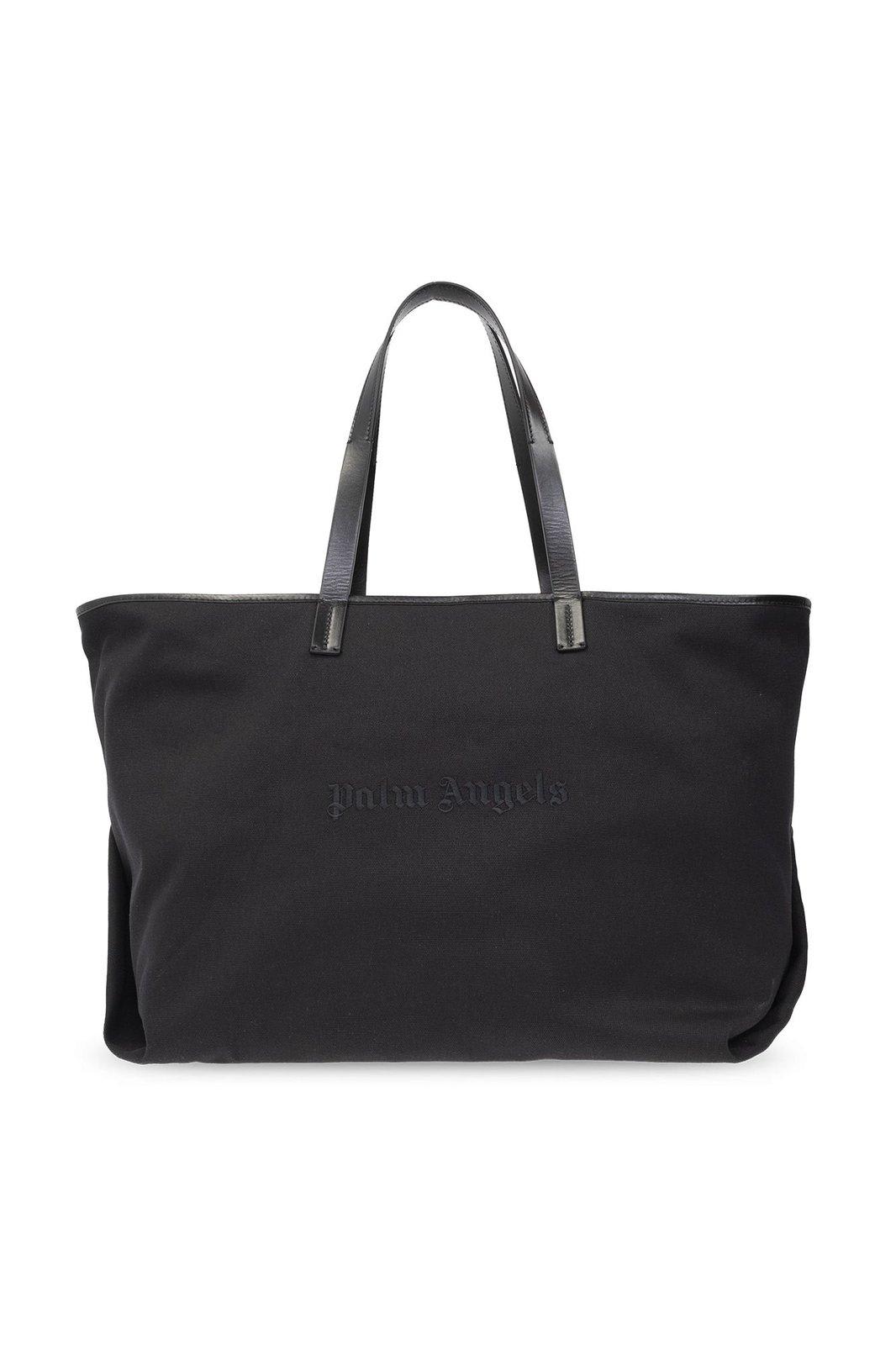 Palm Angels Logo Embroidered Tote Bag In Nero