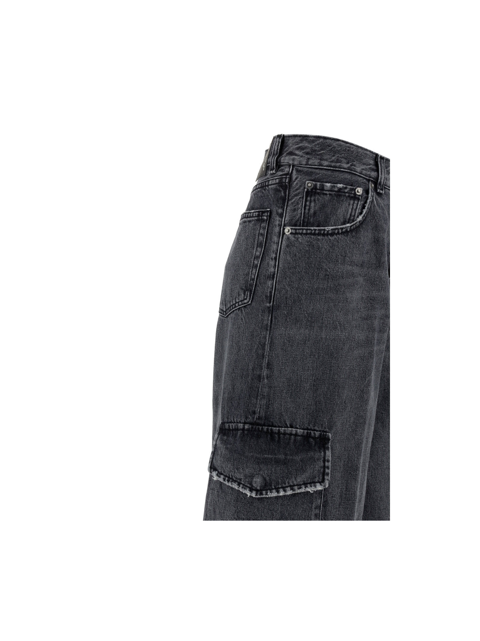 Shop Haikure Bethany Marble Cargo Jeans In Black