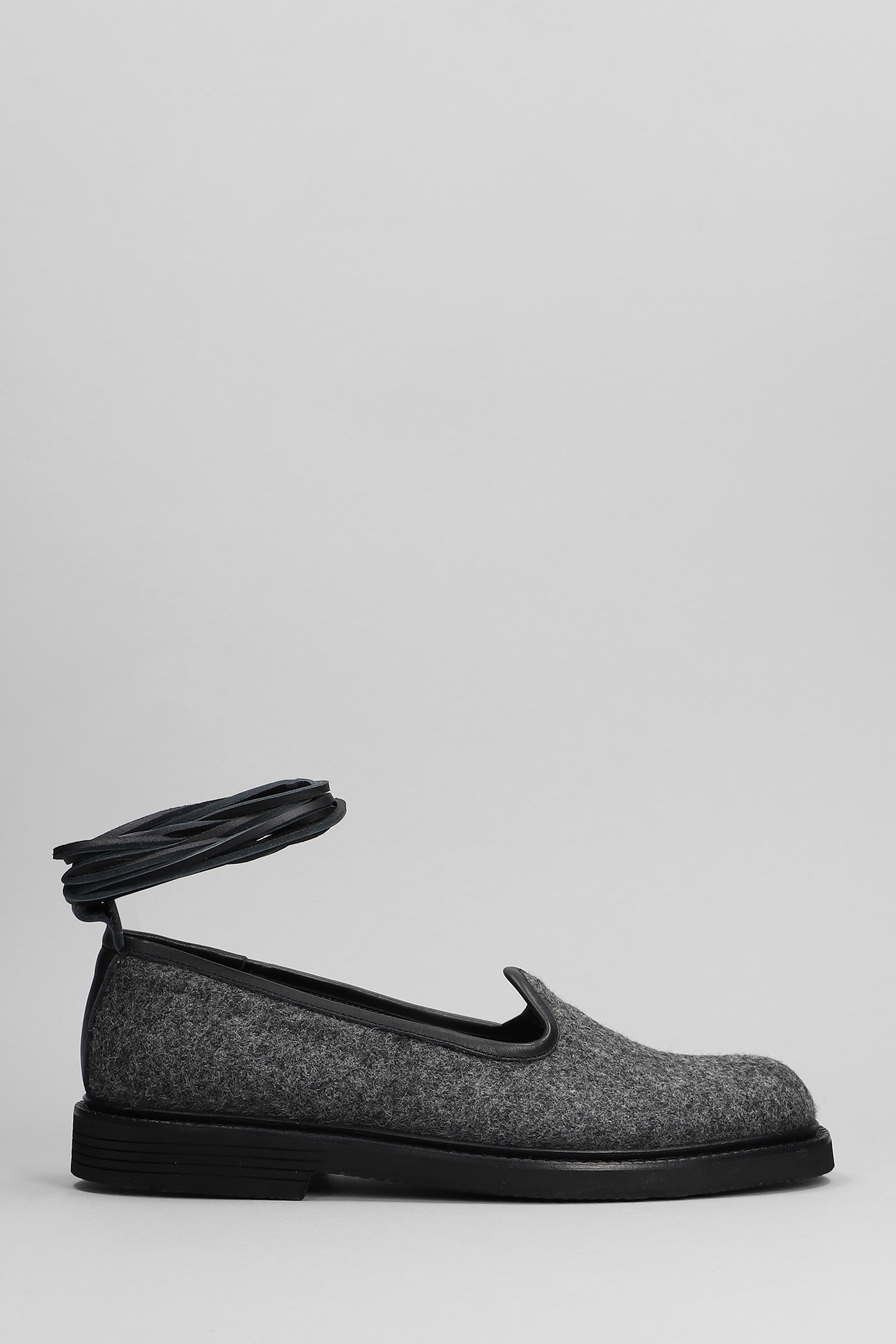 Loafers In Grey Wool