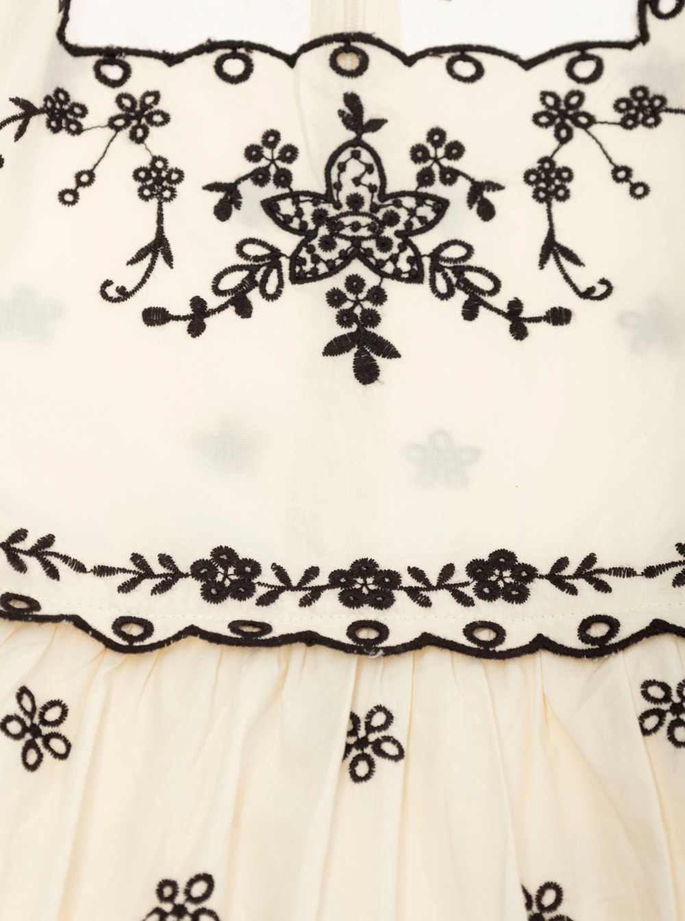 SEA NEW YORK KINGSLEY BEIGE DRESS WITH ALL-OVER EMBROIDERY IN COTTON GIRLS