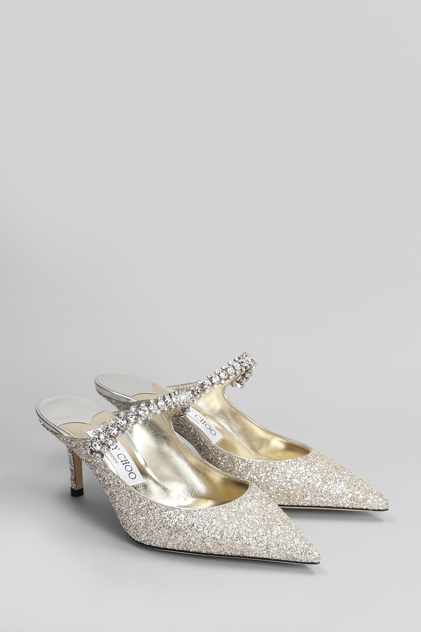 Jimmy Choo Bing 65 Pumps In Gold Glitter In Gold