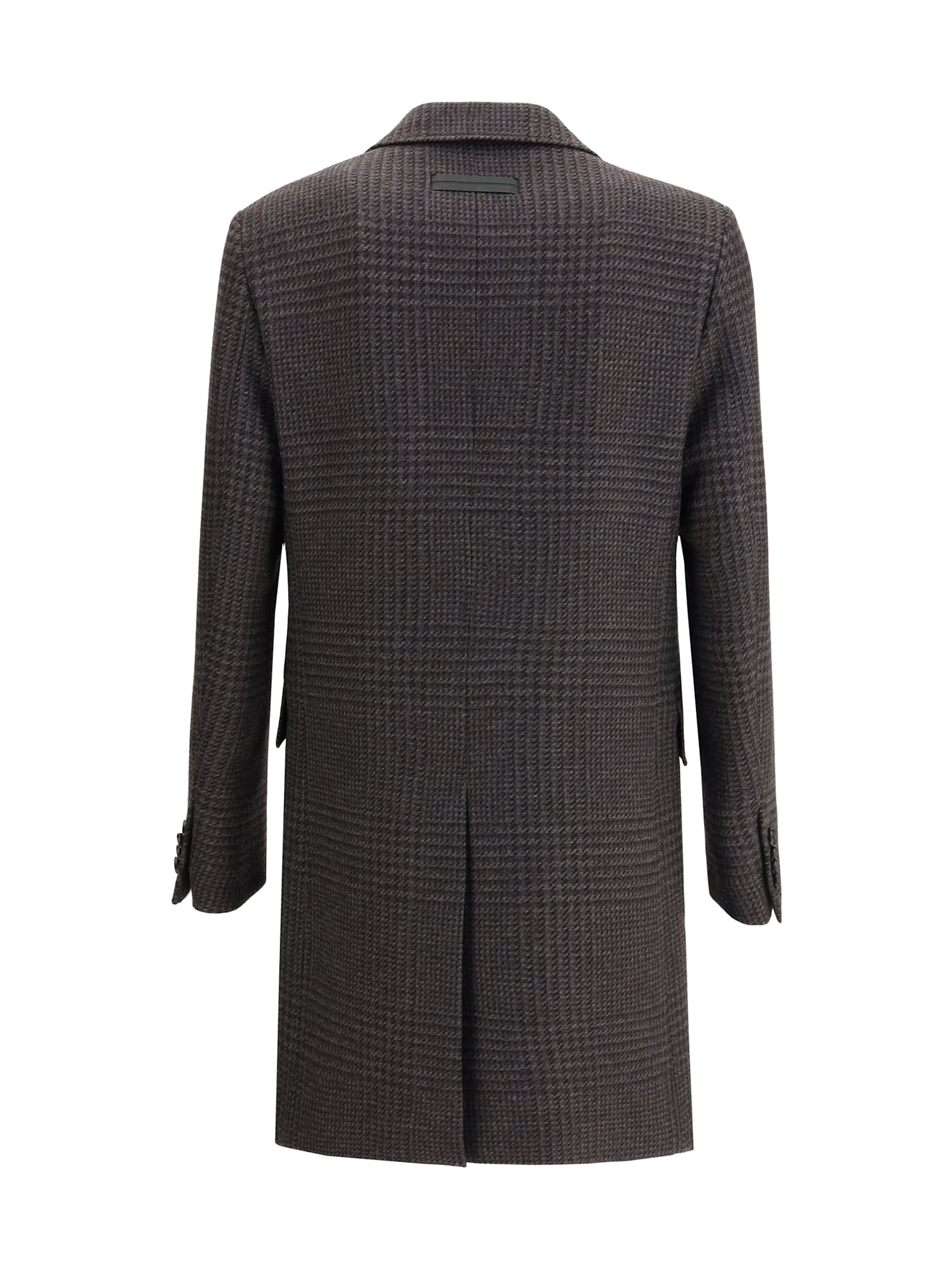 Zegna Brown Wool Coat In Gray