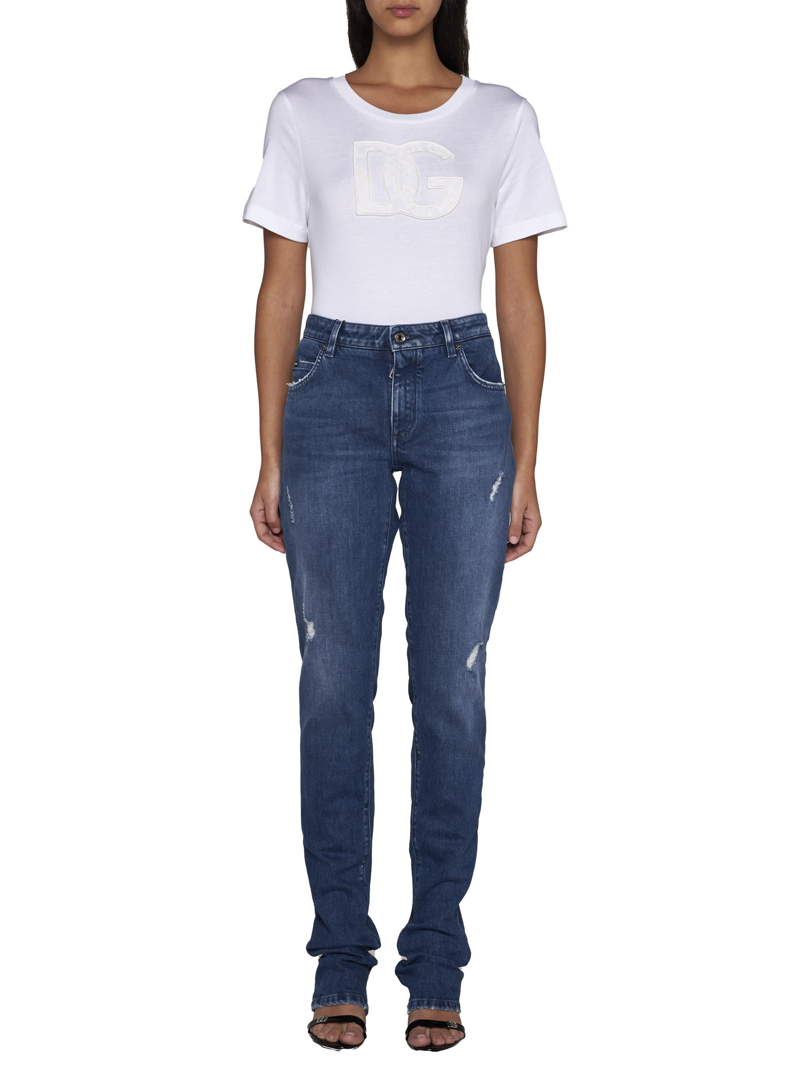 Shop Dolce & Gabbana T-shirt In Bianco Otticco