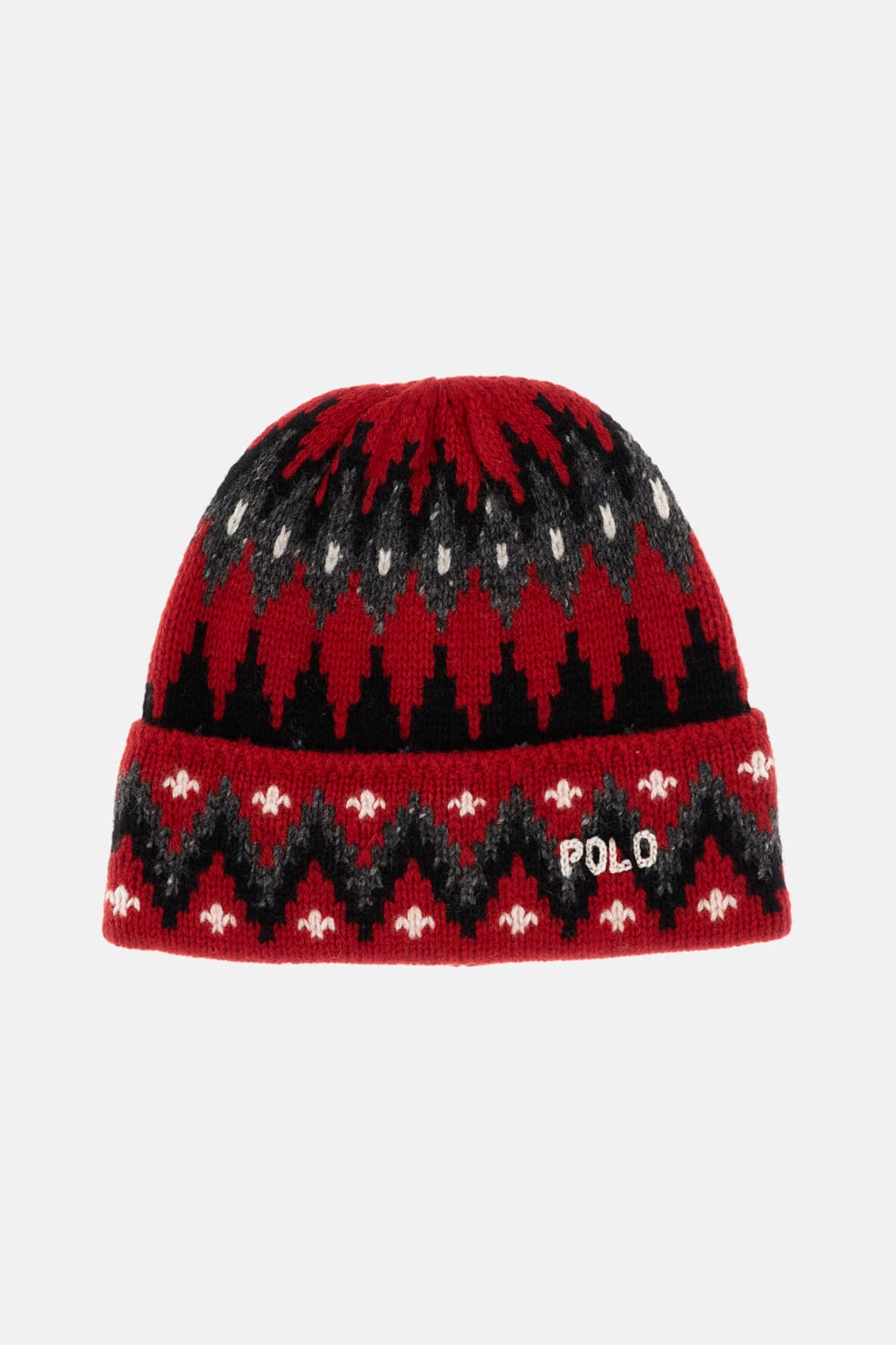 Polo Ralph Lauren Patterned-intarsia Beanie Hat In Red