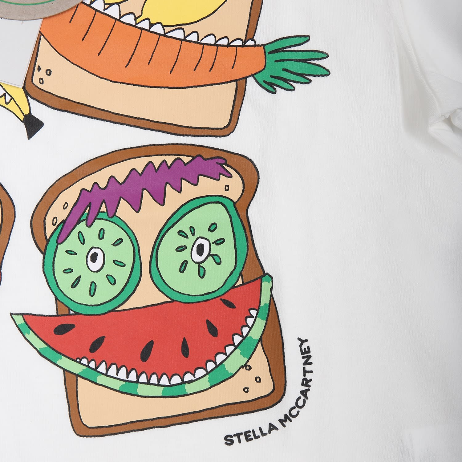 Shop Stella Mccartney White T-shirt For Boy With Toast Print