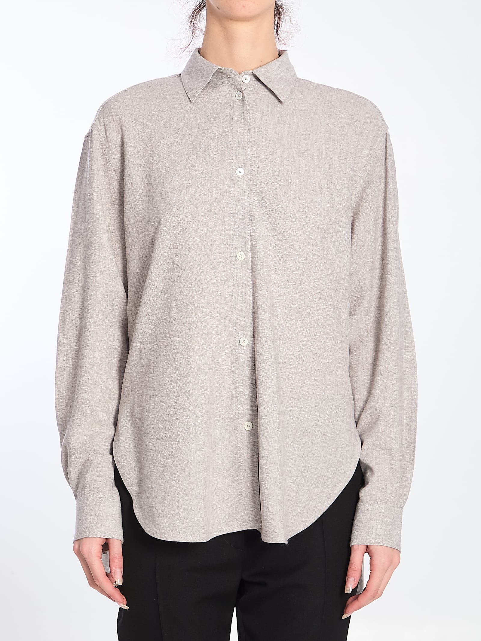 Totême Fluid Grey Mélange Shirt