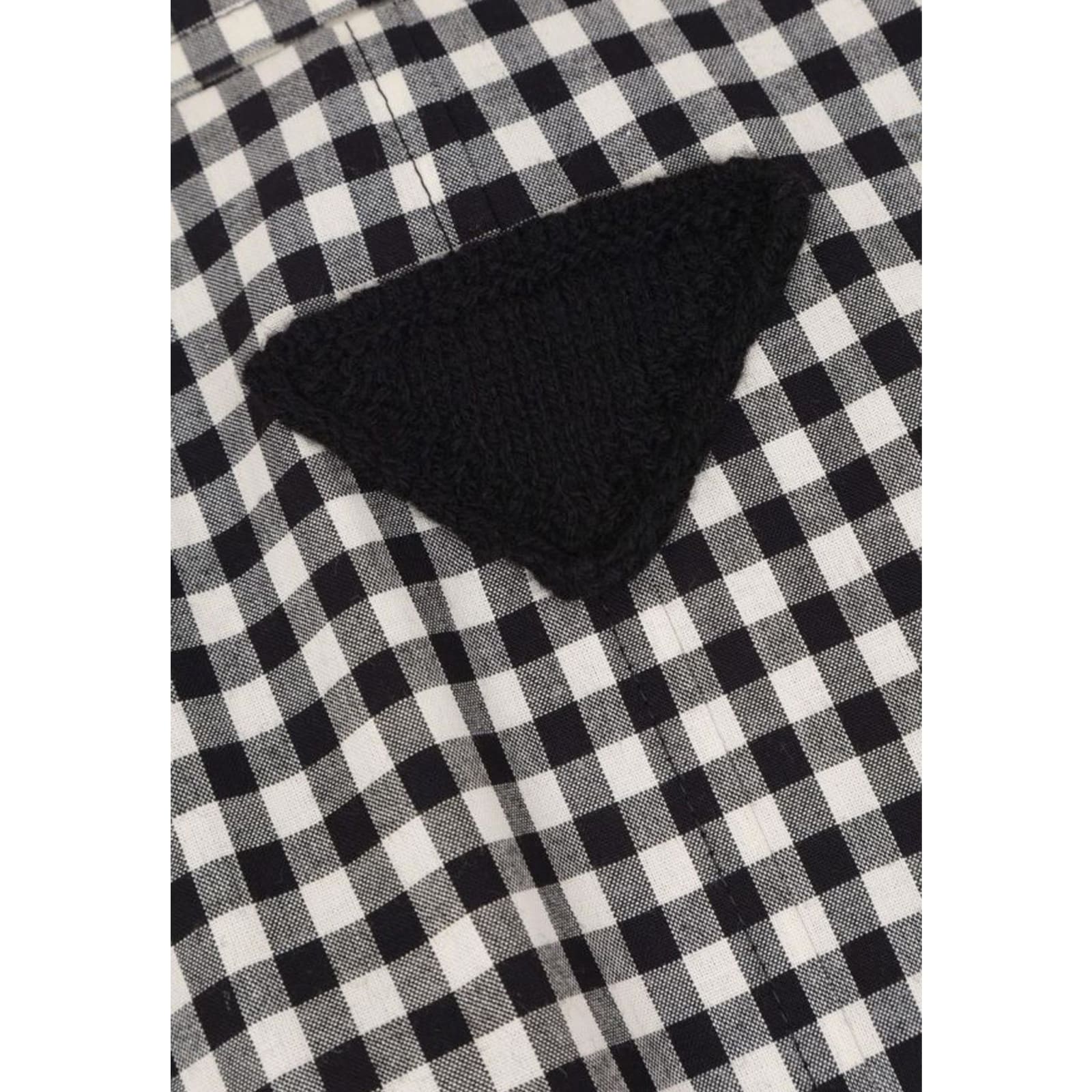 Prada Black Embroidered Cotton Overcoat In Black