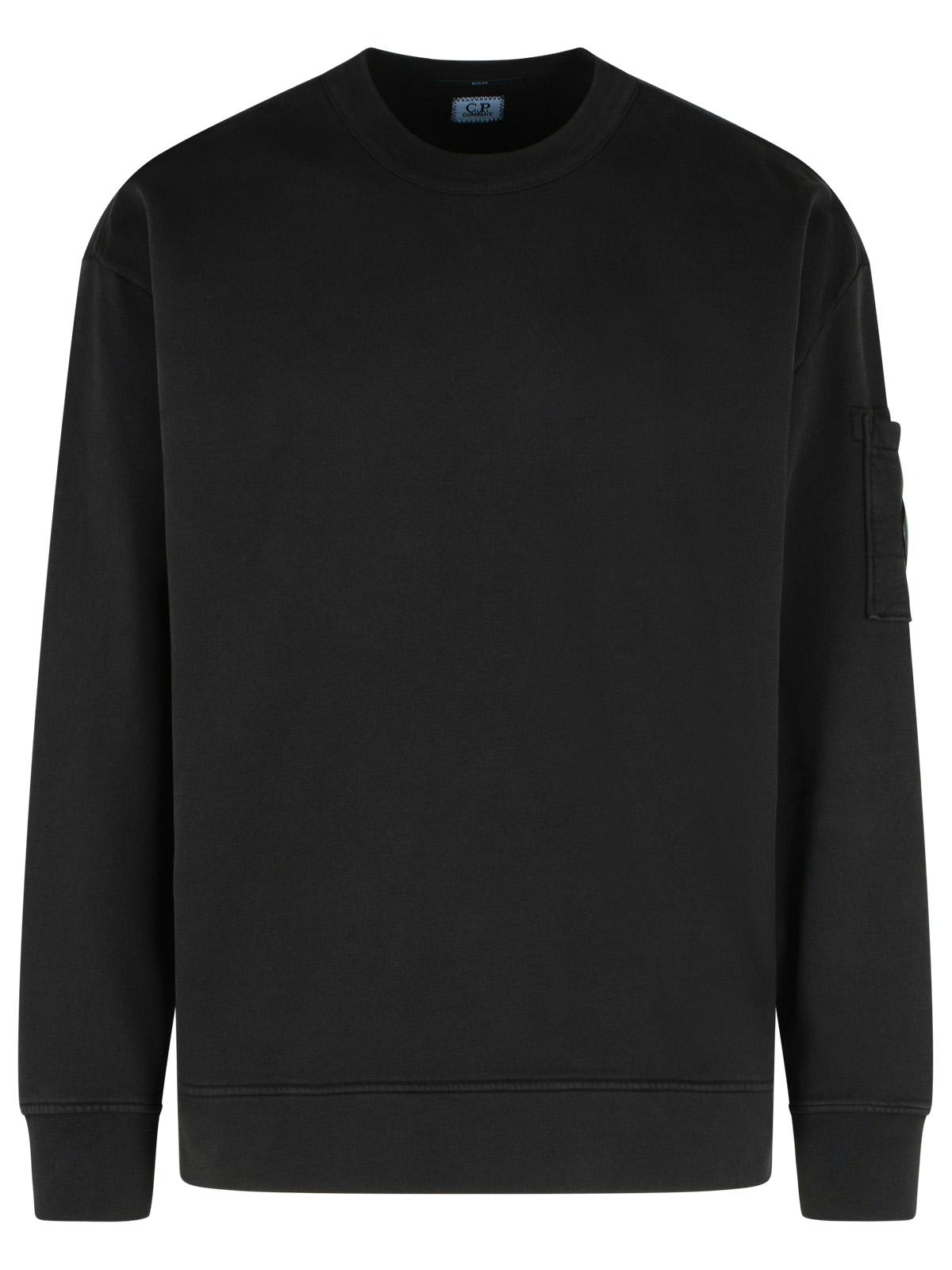 C.p. Company Pocket-patch Crew Neck Sweatshirt In Black