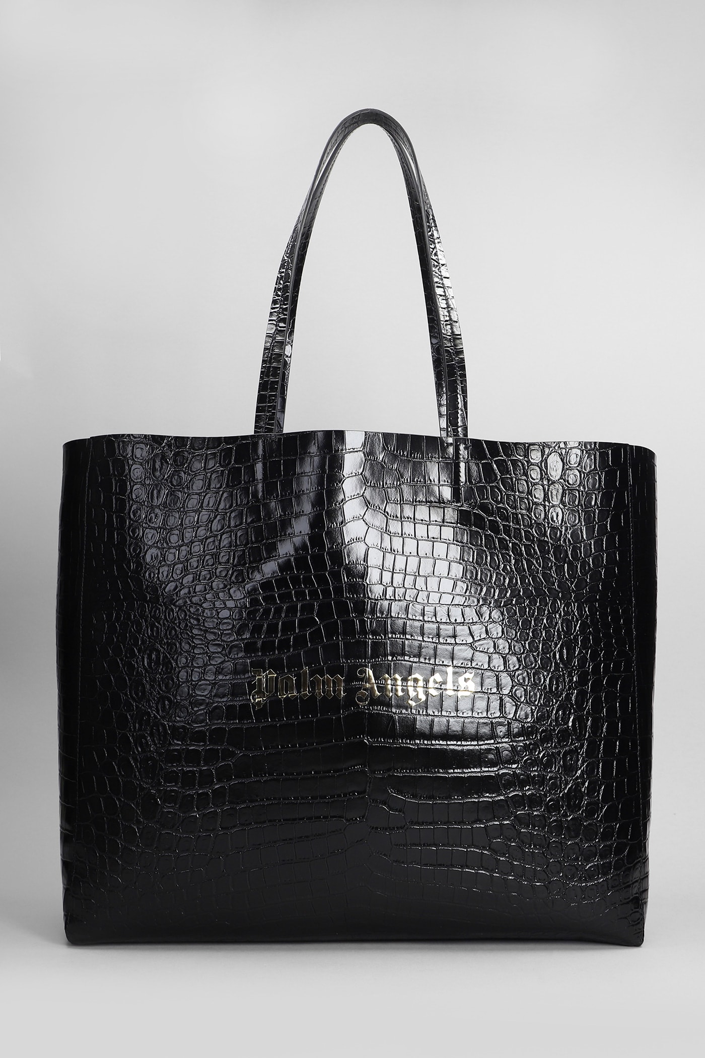 Palm Angels Tote In Black Leather