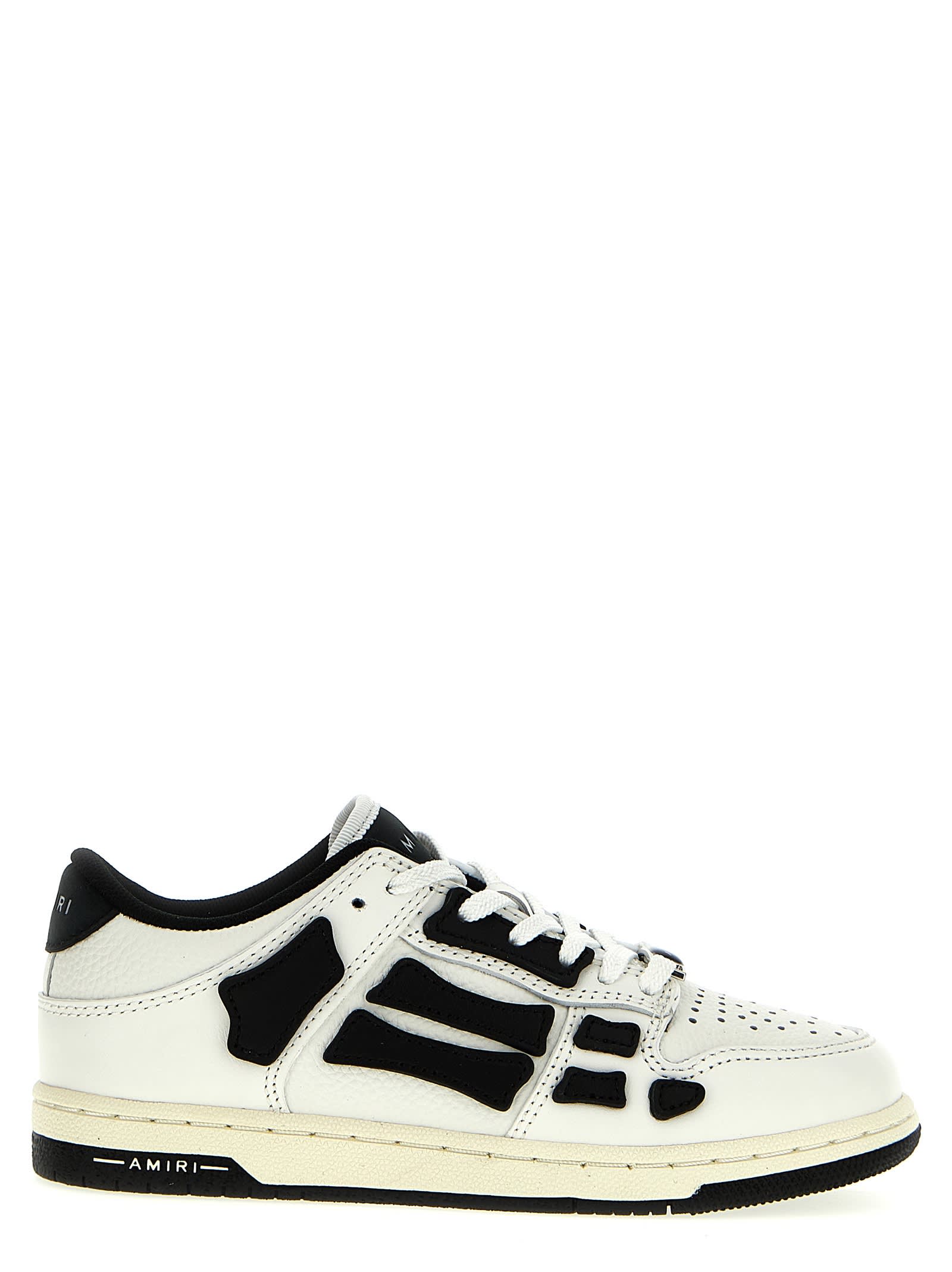 Shop Amiri Asymmetric Low Sneakers In White Black