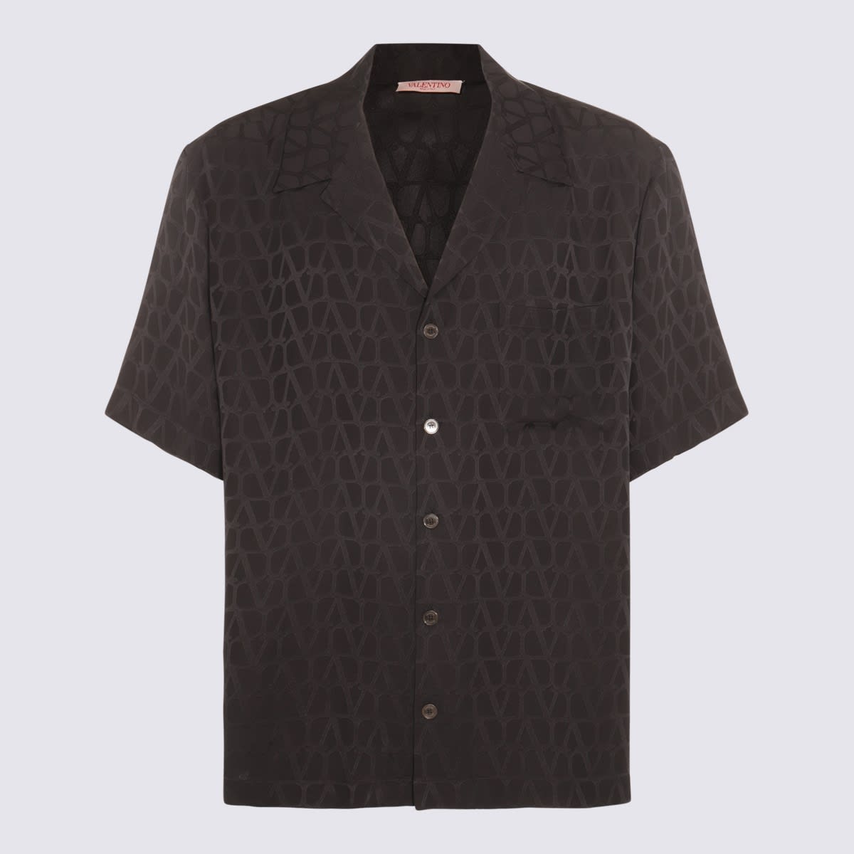 Shop Valentino Black Silk Shirt