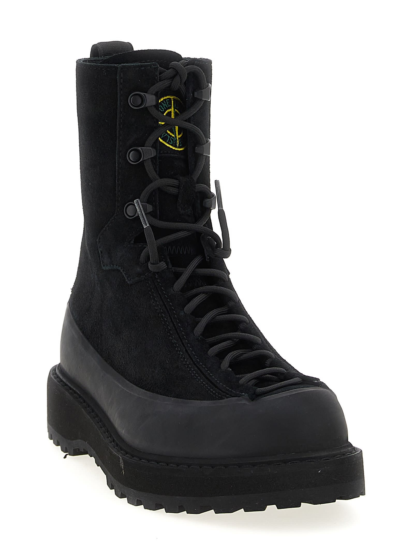 Stone Island Hiking Boots In Black
