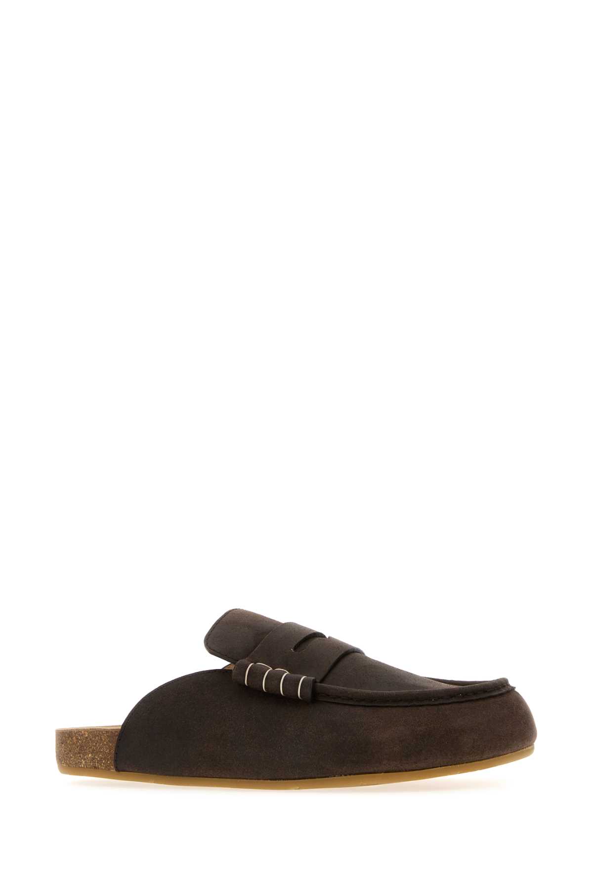 Jw Anderson Brown Leather Stitch Slippers In Brown