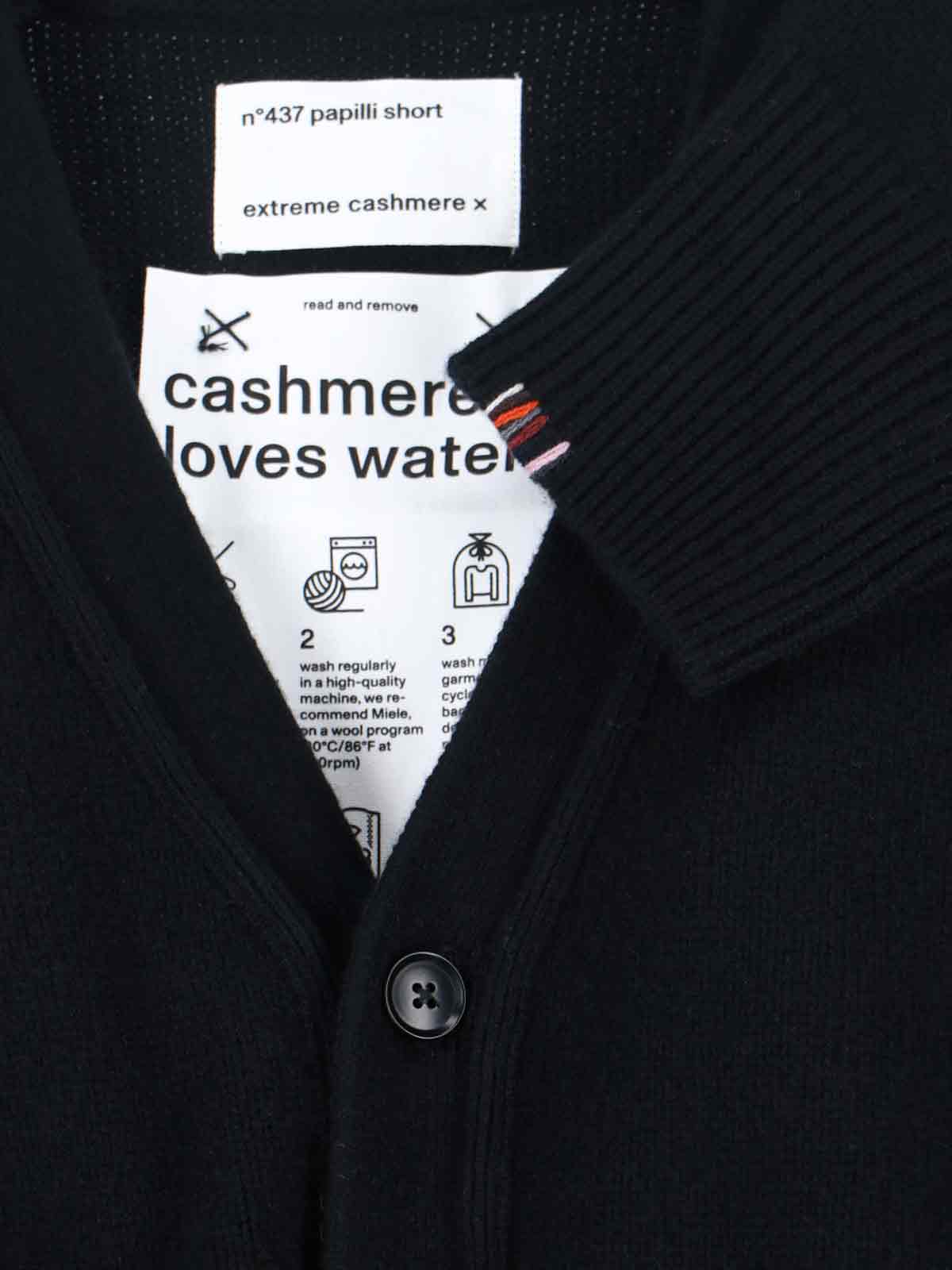 Extreme Cashmere Papilli Pocket Short Cardigan In Blue