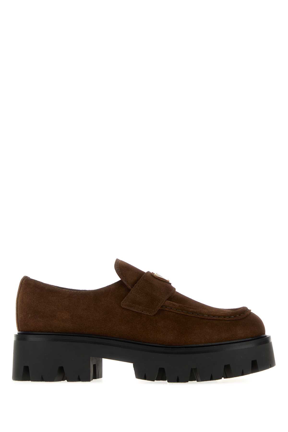 Prada Round-toe Loafers In Brown