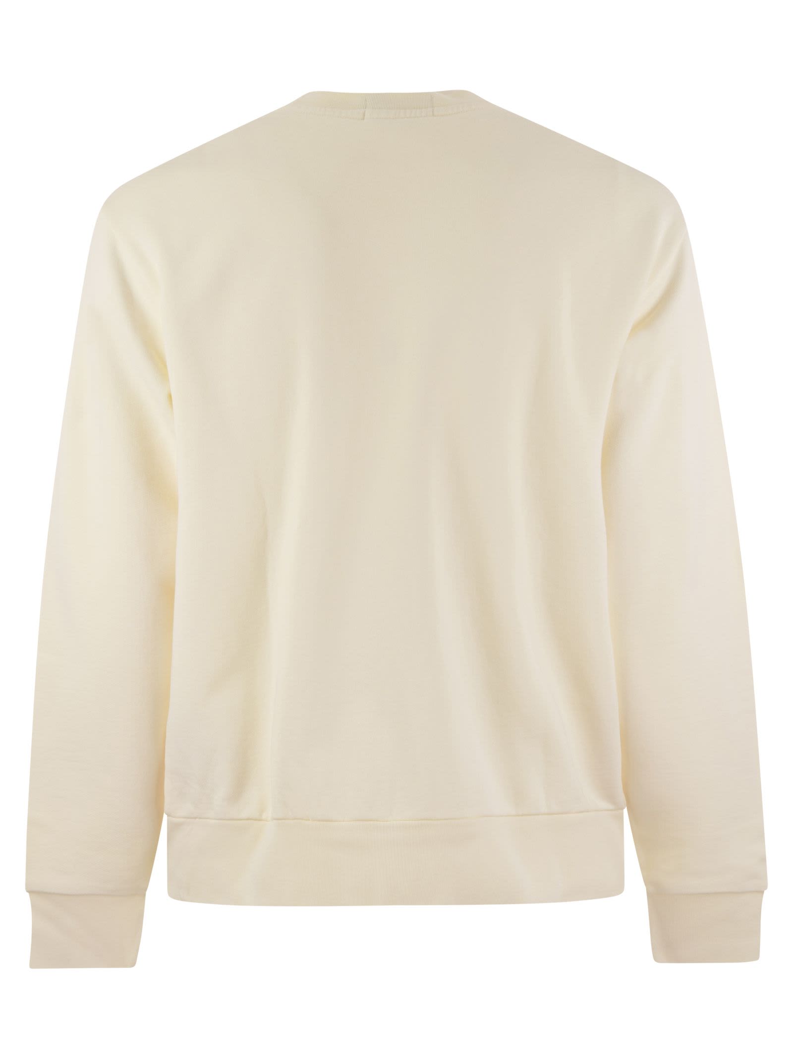 Shop Polo Ralph Lauren Classic-fit Cotton Sweatshirt In Cream