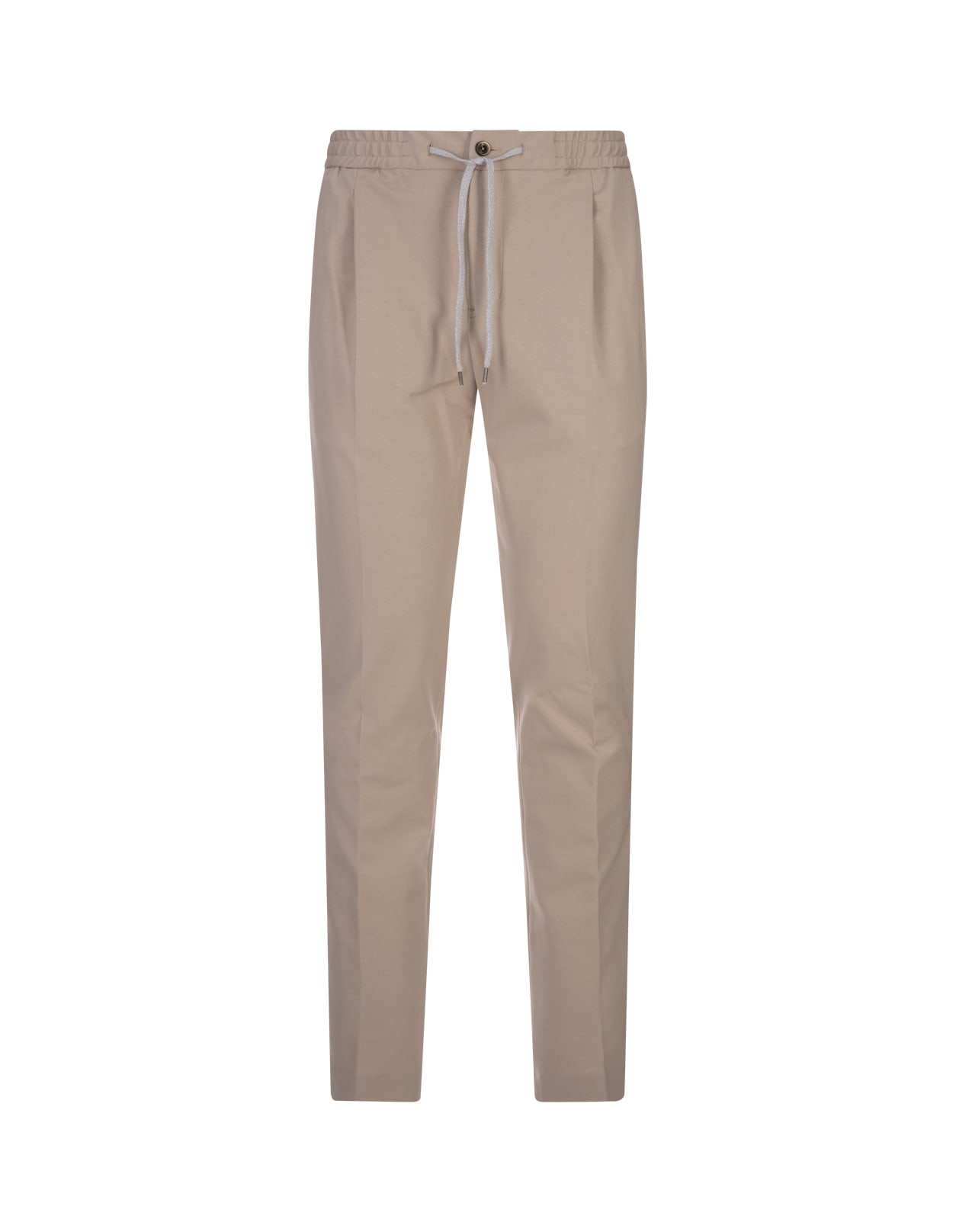 Shop Pt01 Sand Soft Fit Trousers In Brown