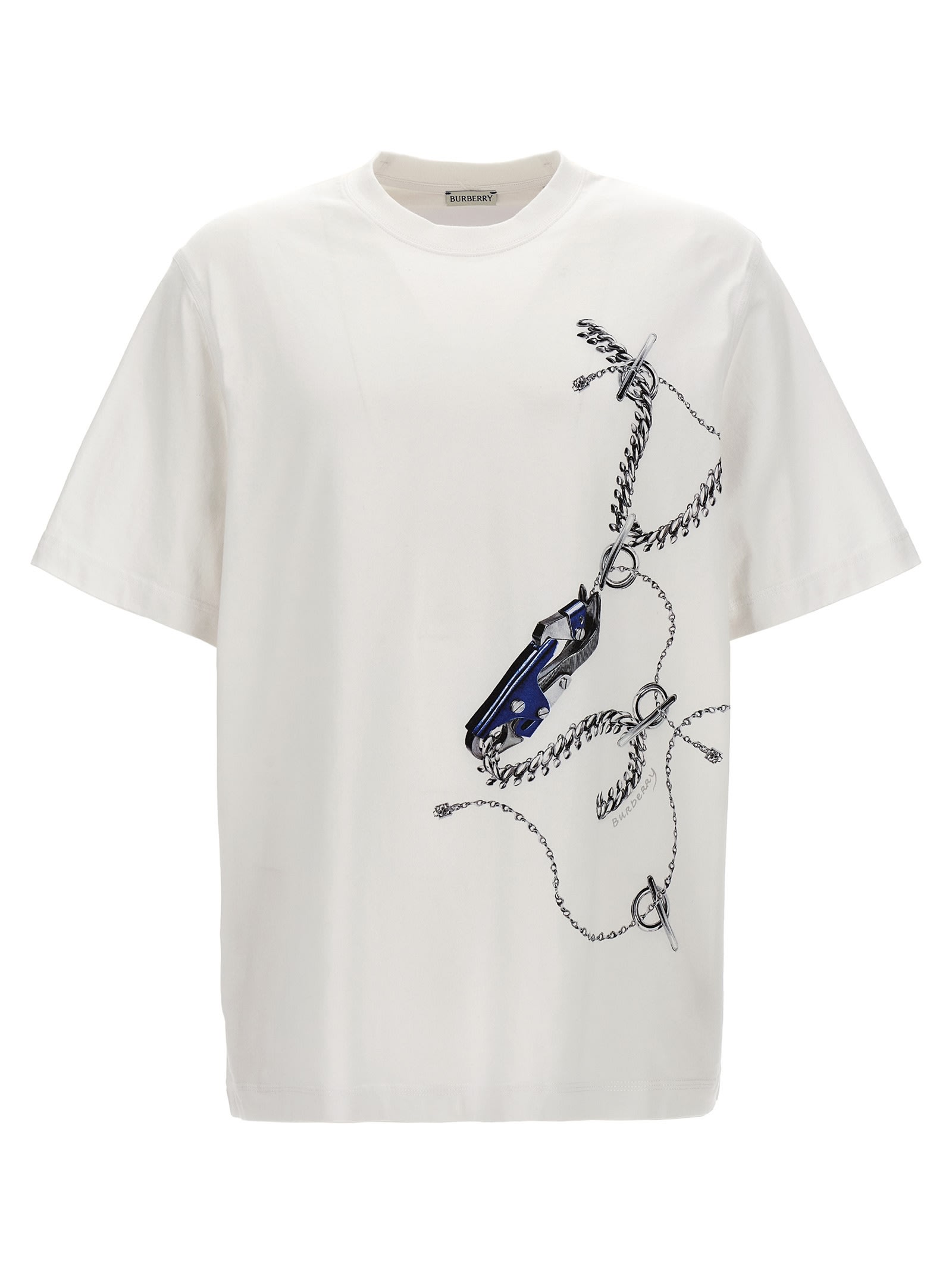 Shop Burberry Knight T-shirt In White