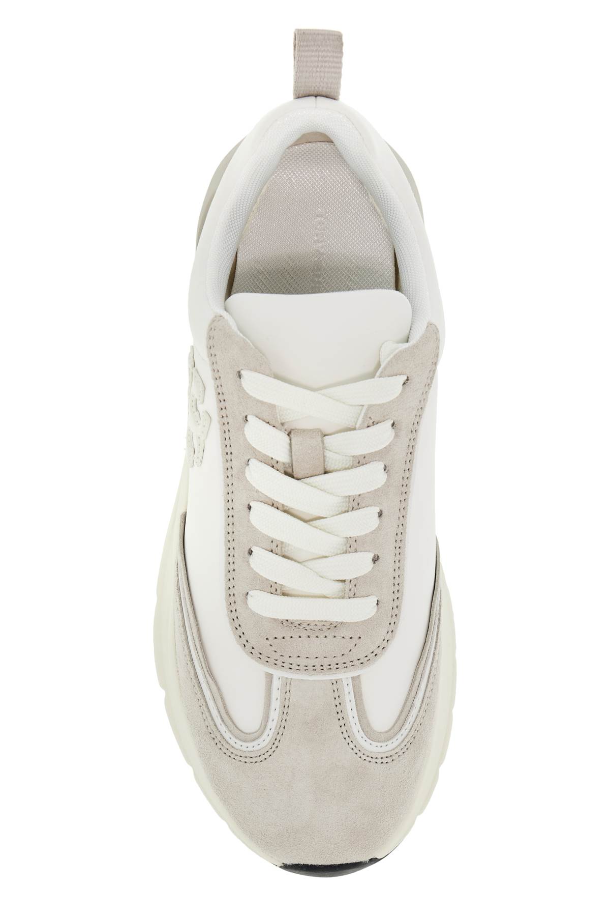 Shop Tory Burch Good Luck Sneakers In Bianco / Bianco / Fossil Stone (white)