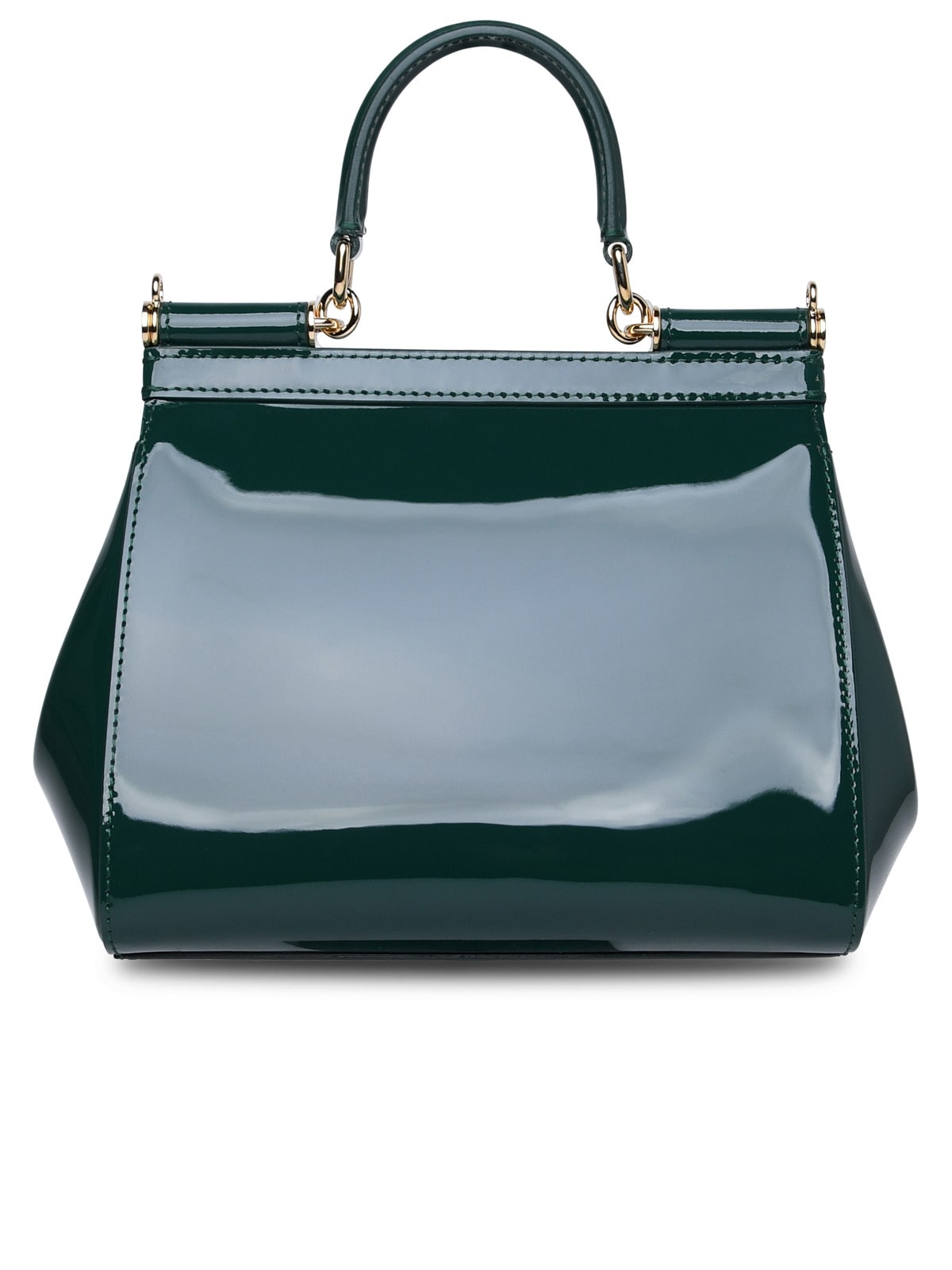 Shop Dolce & Gabbana Green Patent Leather Bag In Verde Pino