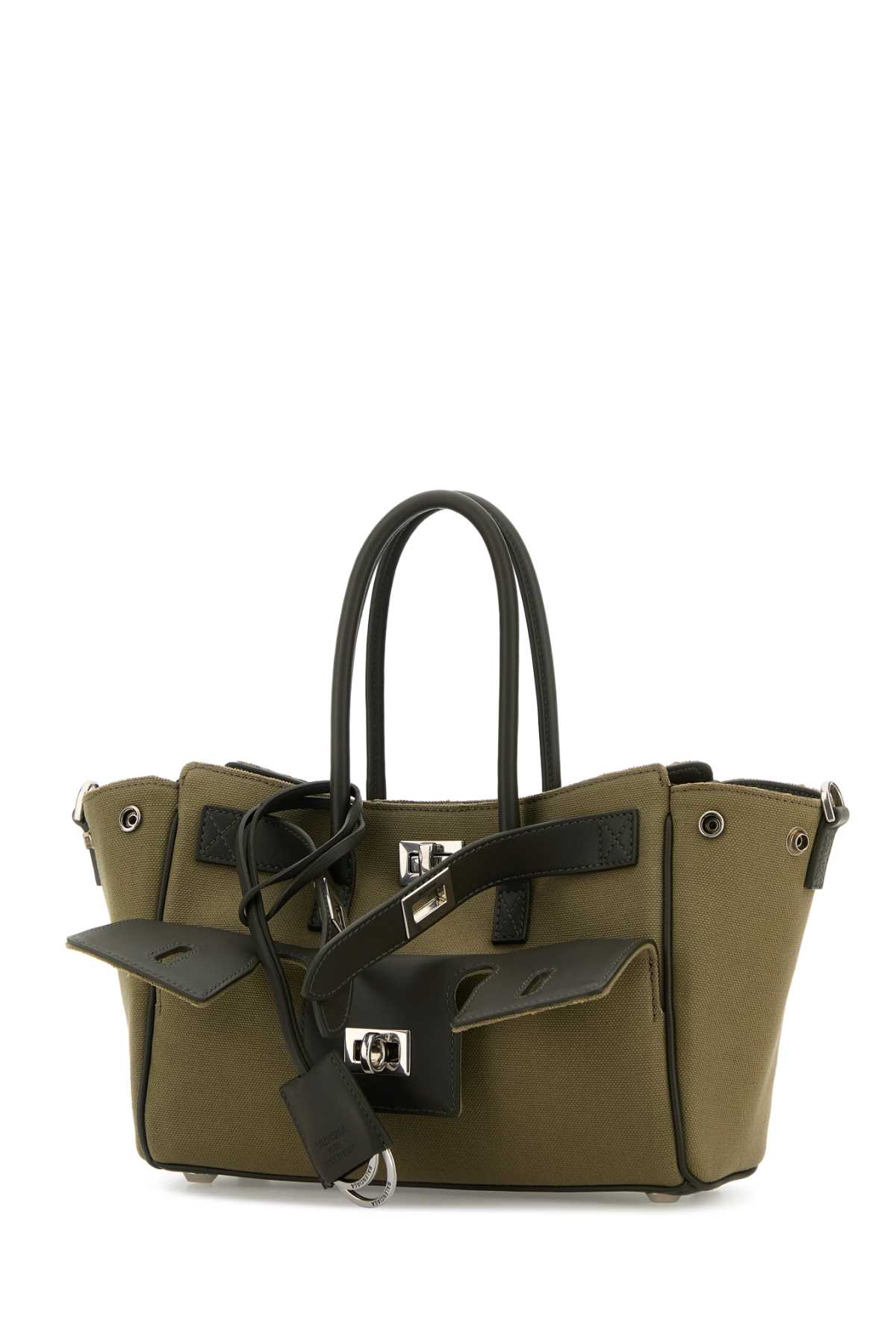Shop Balenciaga Army Green Canvas Carry All Bel Air Shopping Bag
