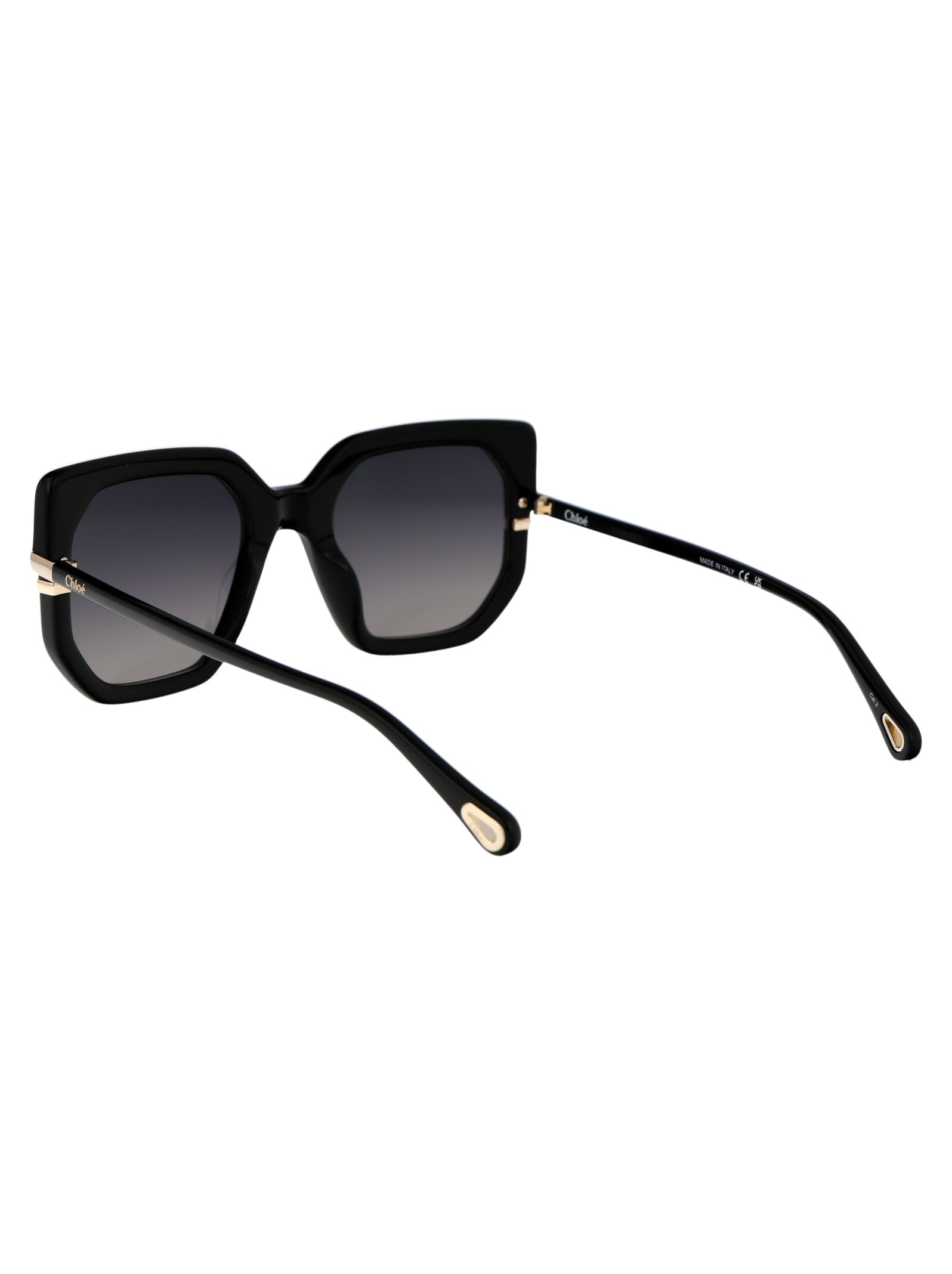 Shop Chloé Ch0240s Sunglasses In 001 Black Black Grey