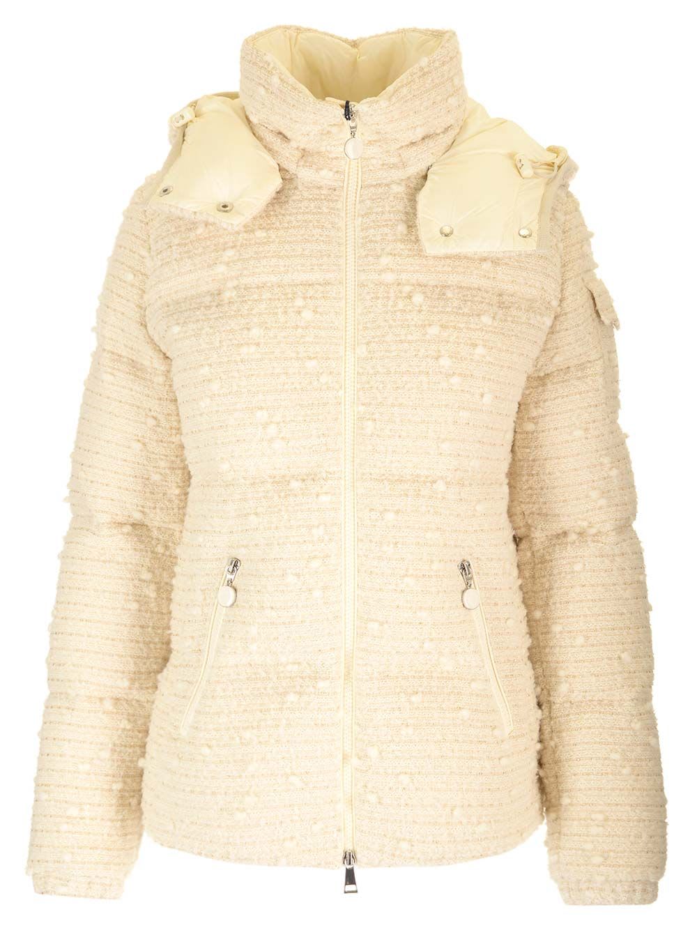 Shop Moncler Fourmines Teddy Jacket White