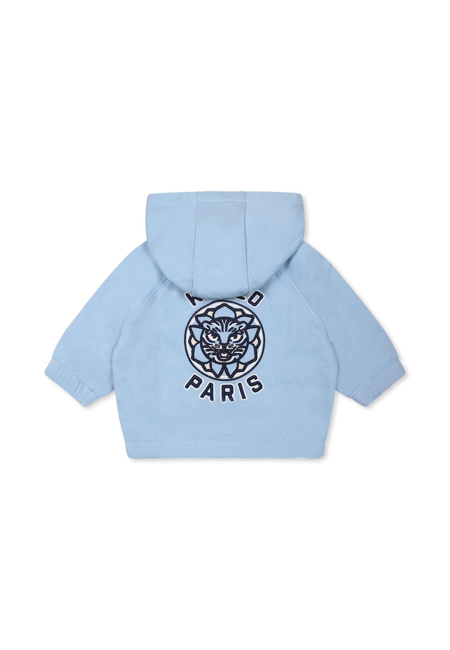 Kenzo Light Blue Sweatshirt For Baby Boy With Tiger In Light Blue