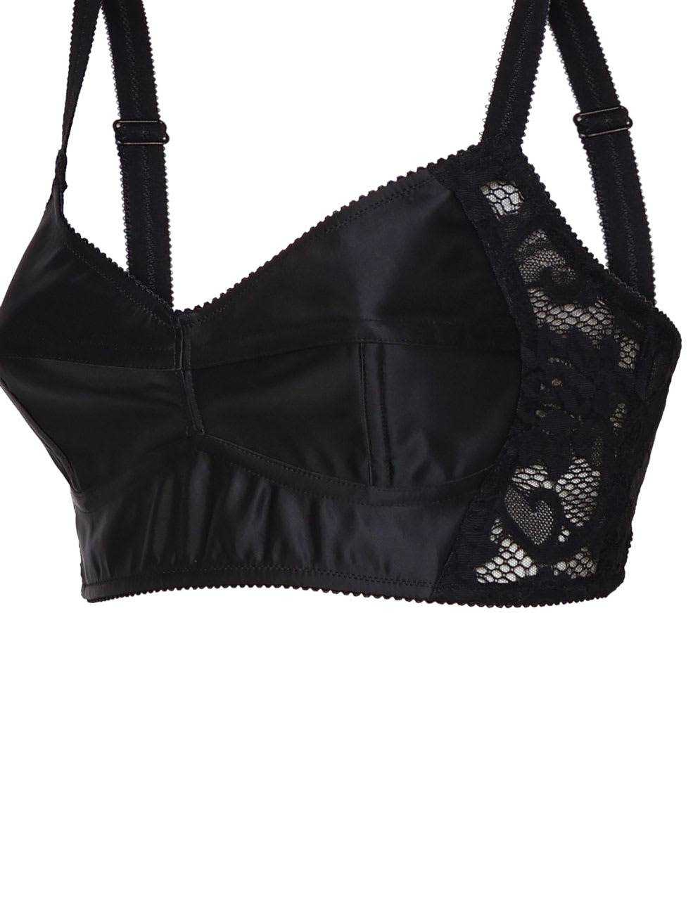 Shop Dolce & Gabbana Shiny Satin Bra Top In Black