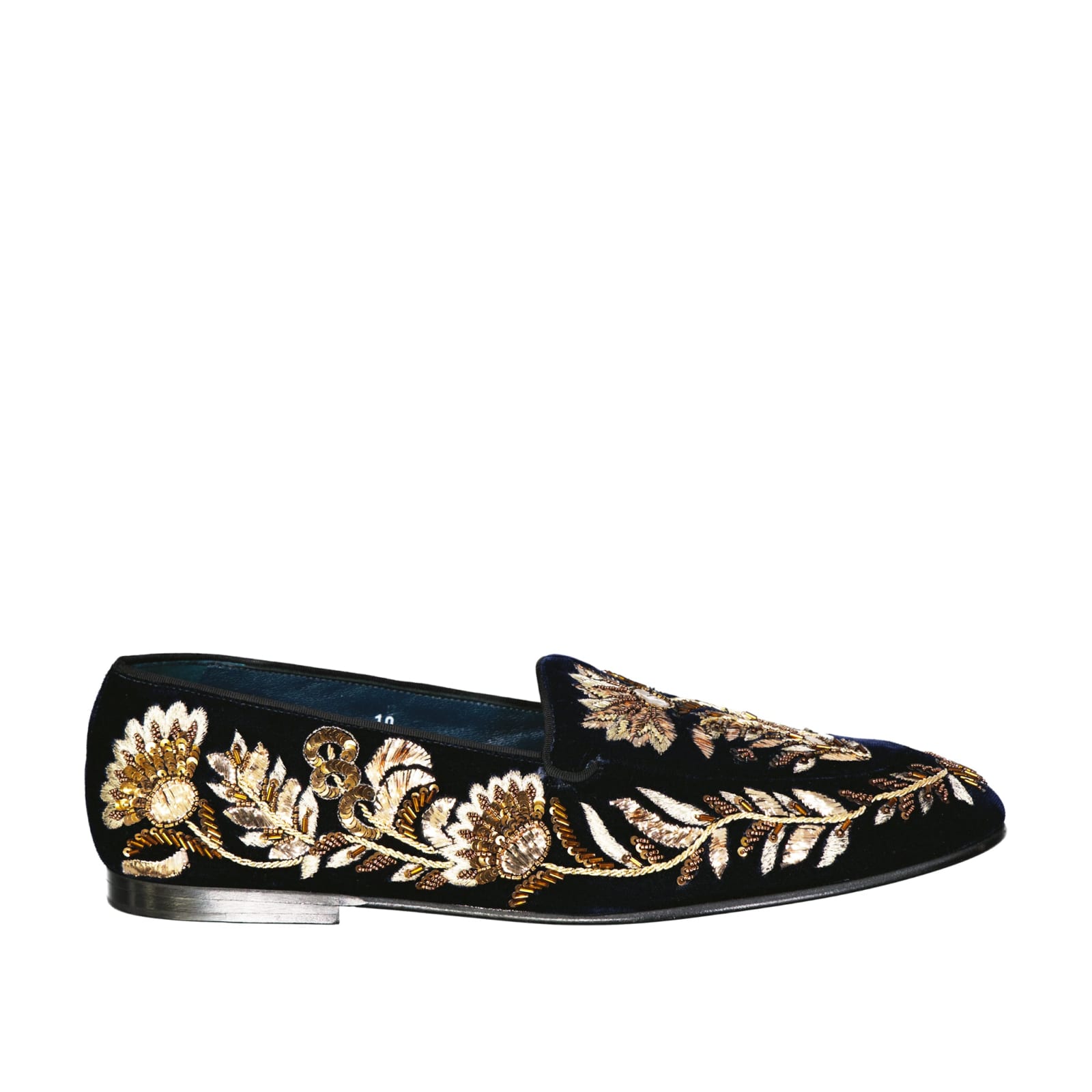 Dolce & Gabbana Crystal Embelished Loafers In Black