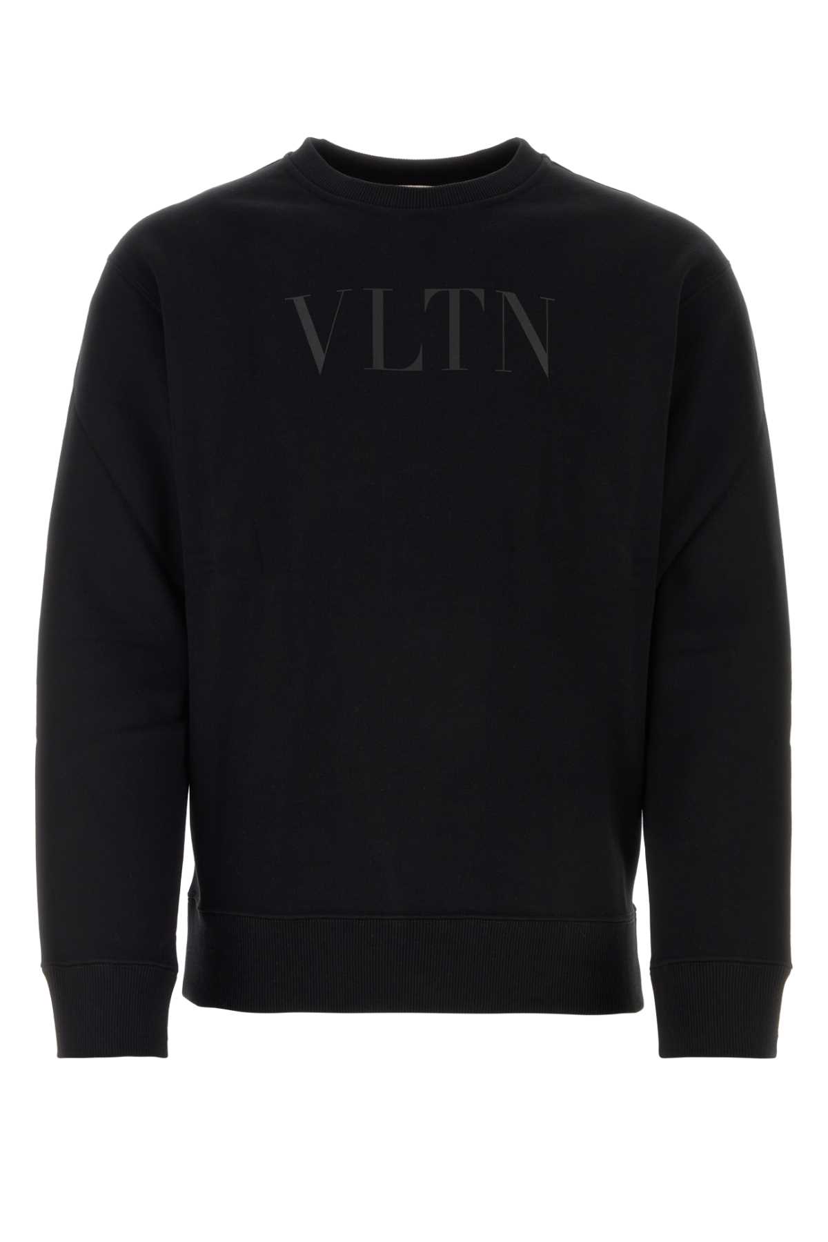 Shop Valentino Black Cotton Sweatshirt In Nerner