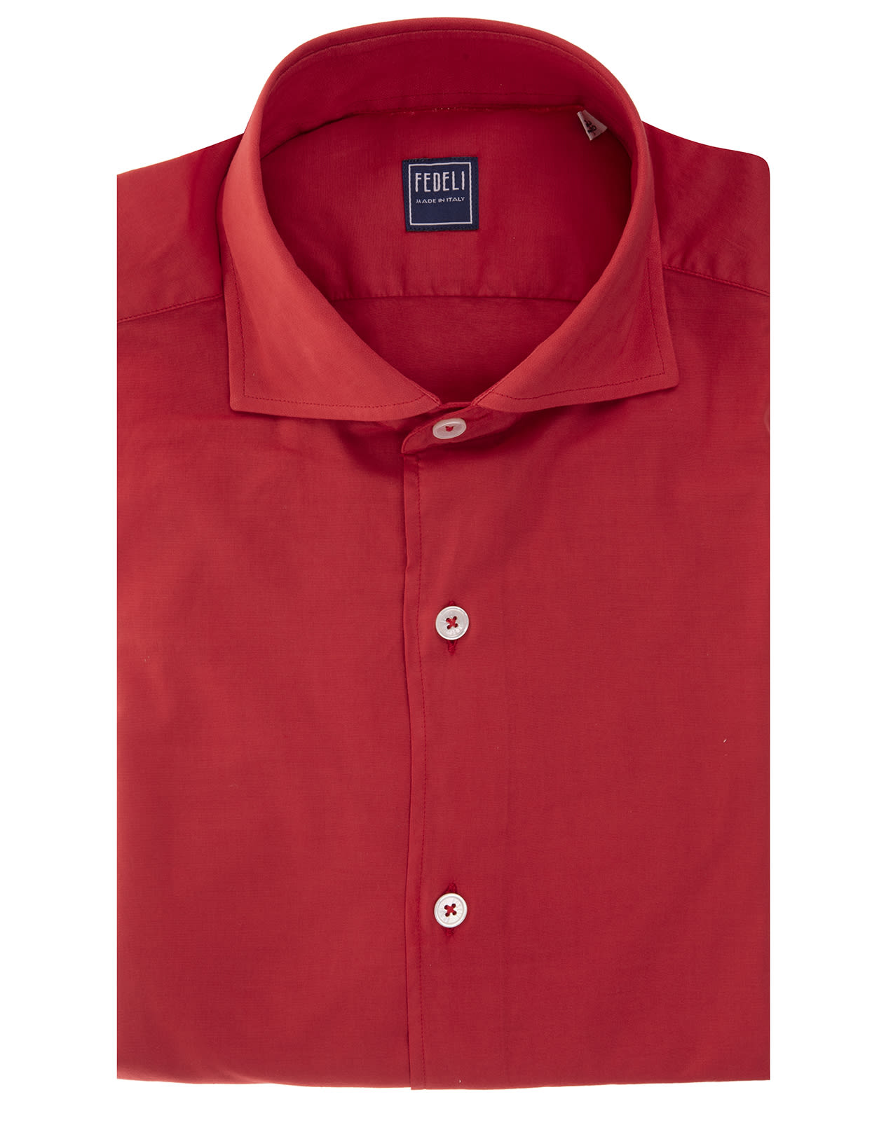 Fedeli Man Red Lightweight Cotton Shirt
