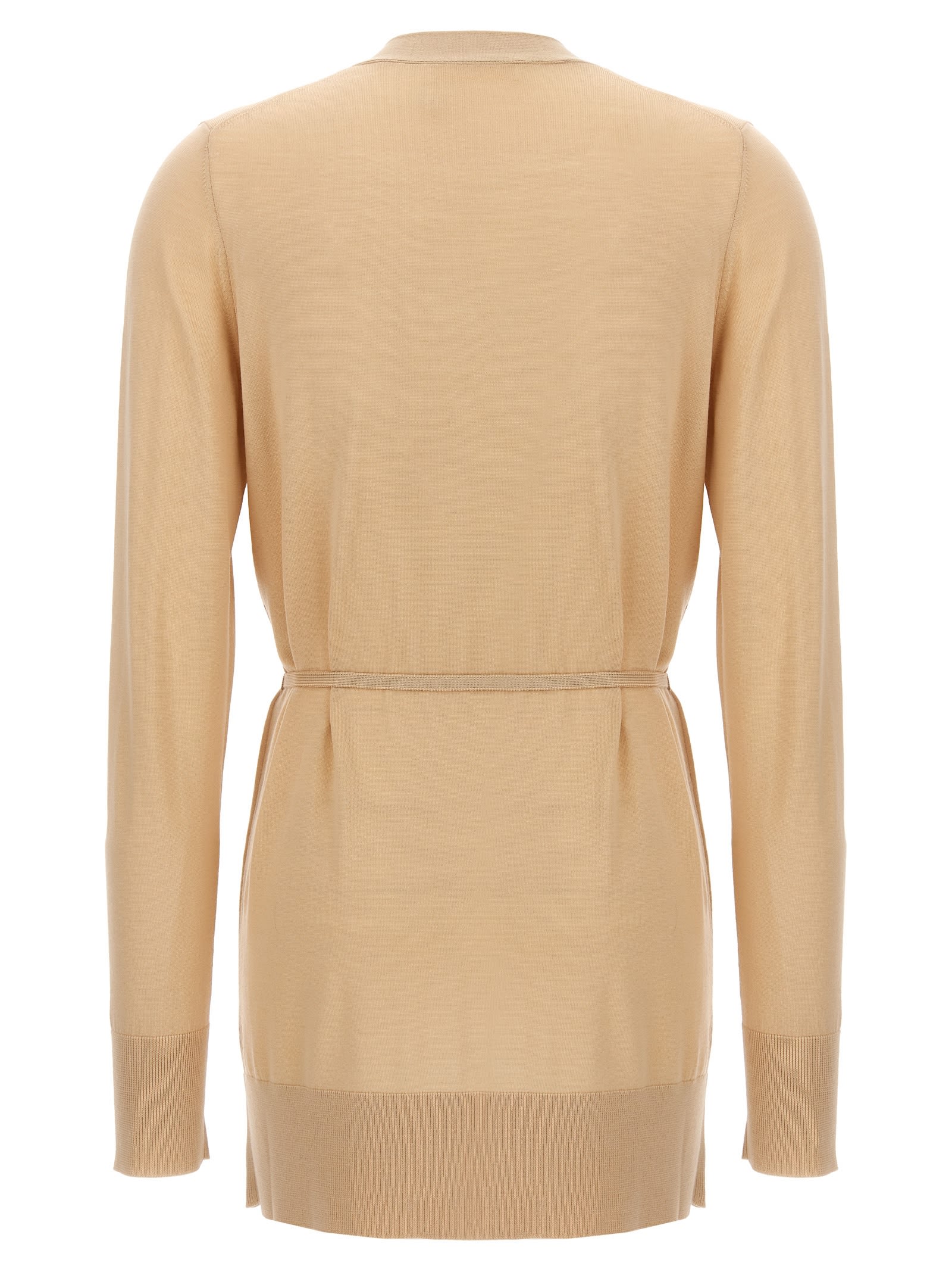 Shop Chloé Belt Cardigan At The Waist In Beige