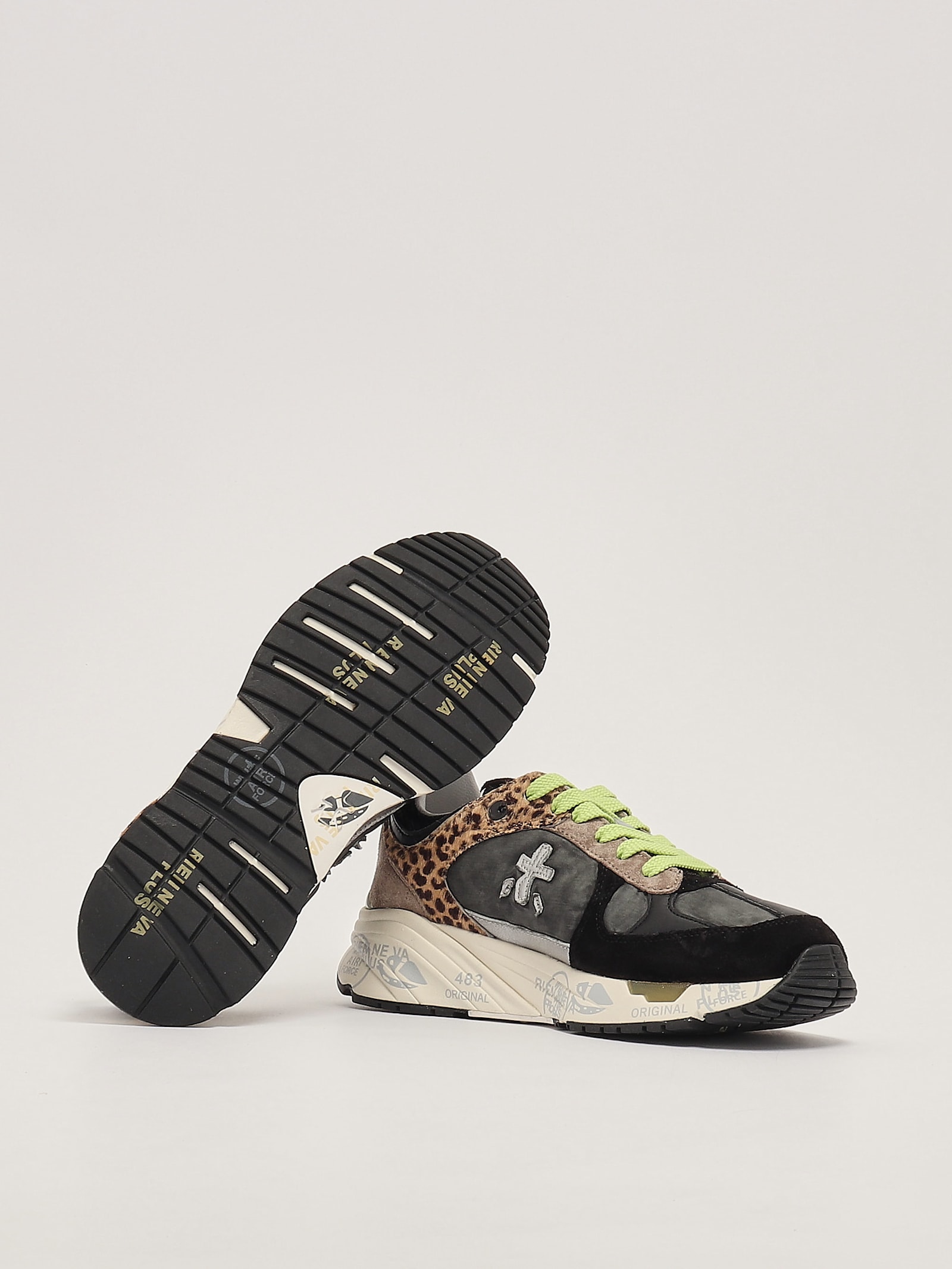 Shop Premiata Mased Sneaker In Antracite-leopardo