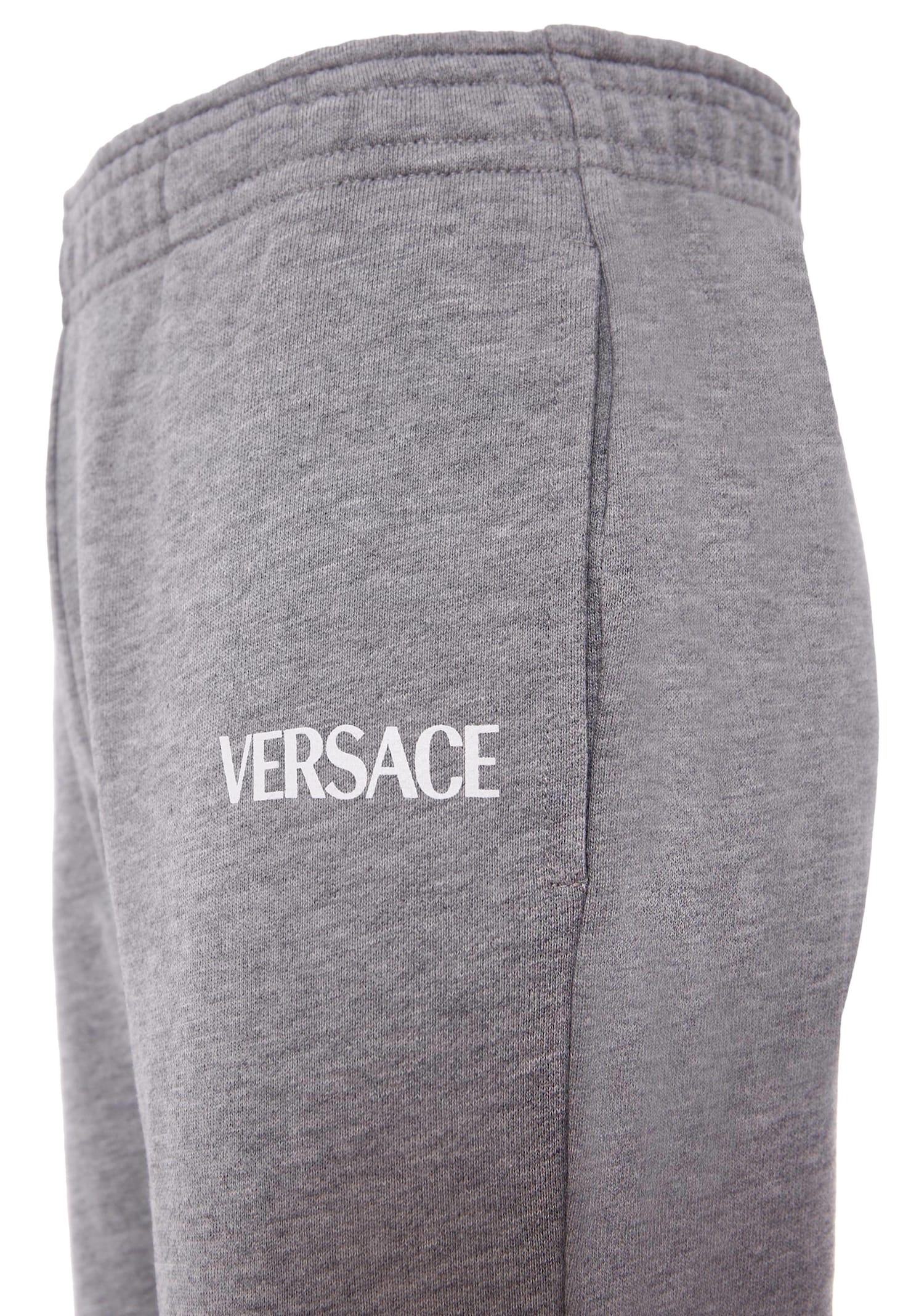 Versace Grey Trackpants With Logo For Kids In Gray